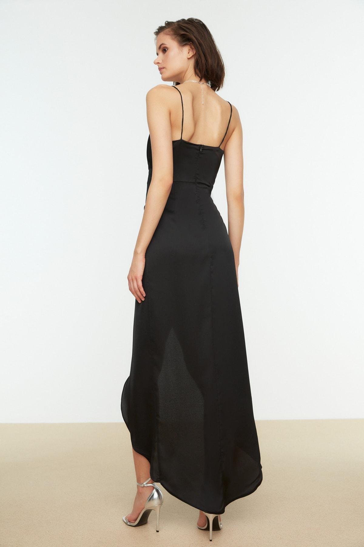 Black Wrapover Occasionwear Maxi Dress, , large image number 4