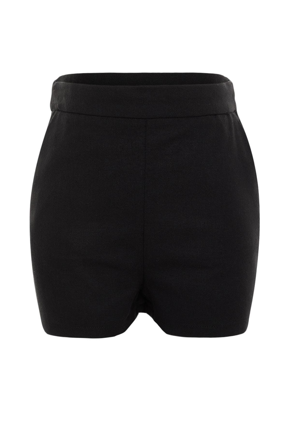 Black Relaxed Shorts, , large image number 7