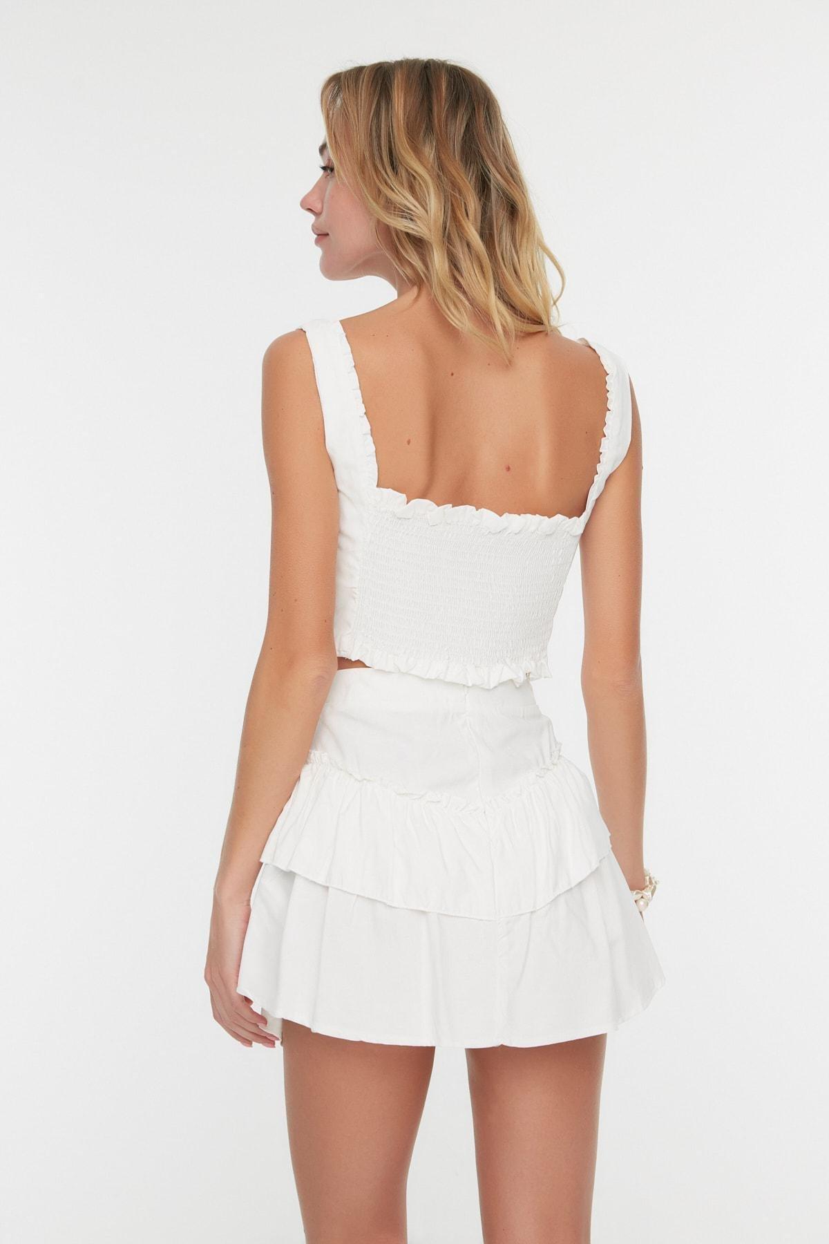 White Fitted Short Co-Ord Set, , large image number 4
