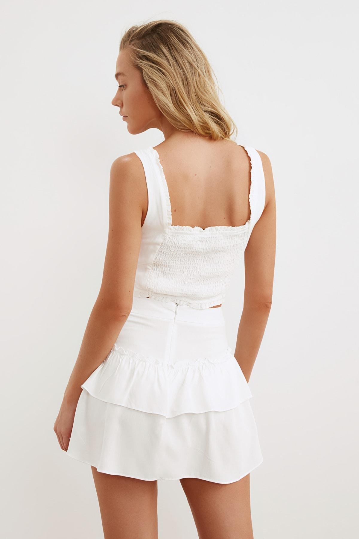 White Fitted Short Co-Ord Set, , large image number 8