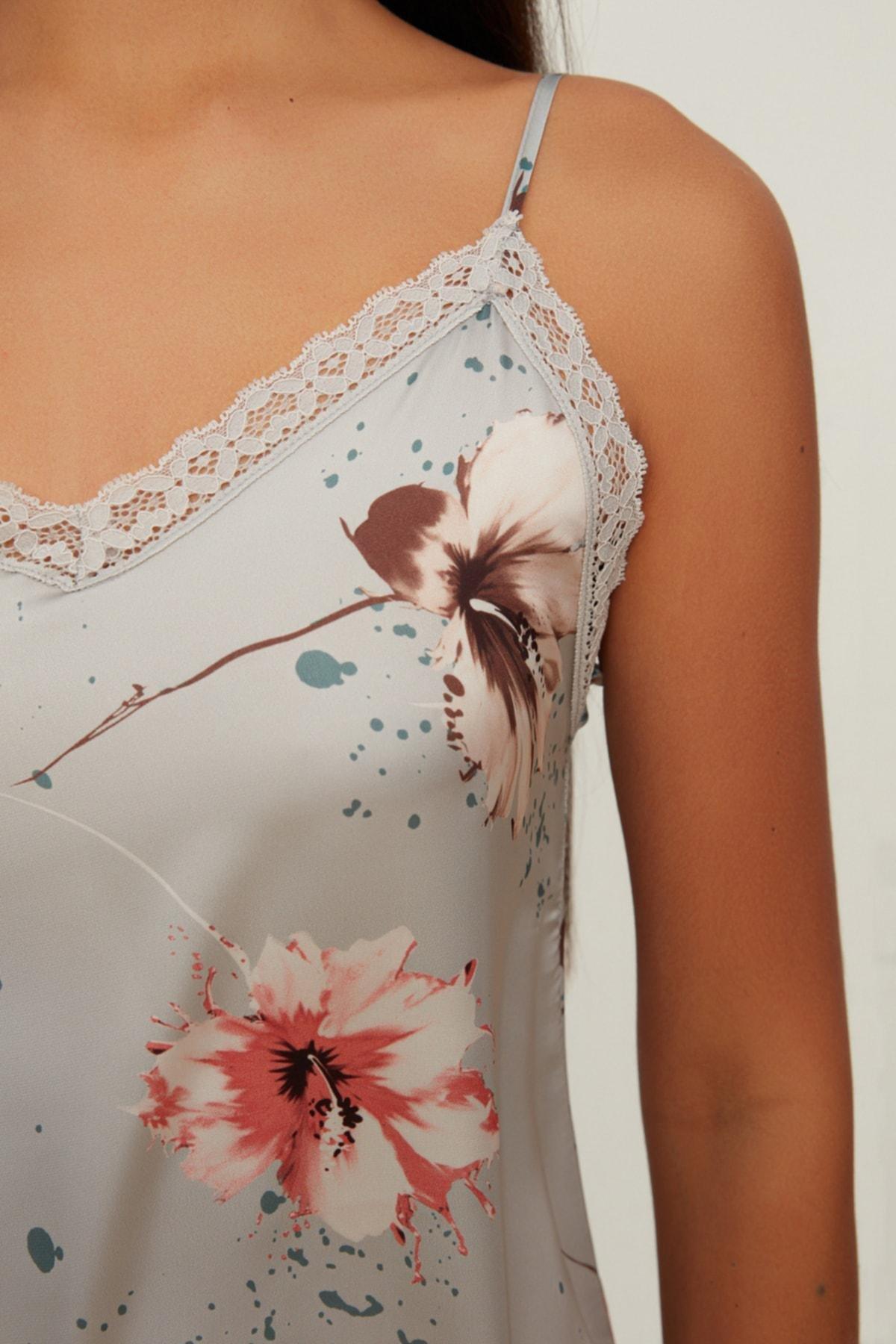 Multicolour A Line Floral Nightgown, , large image number 1