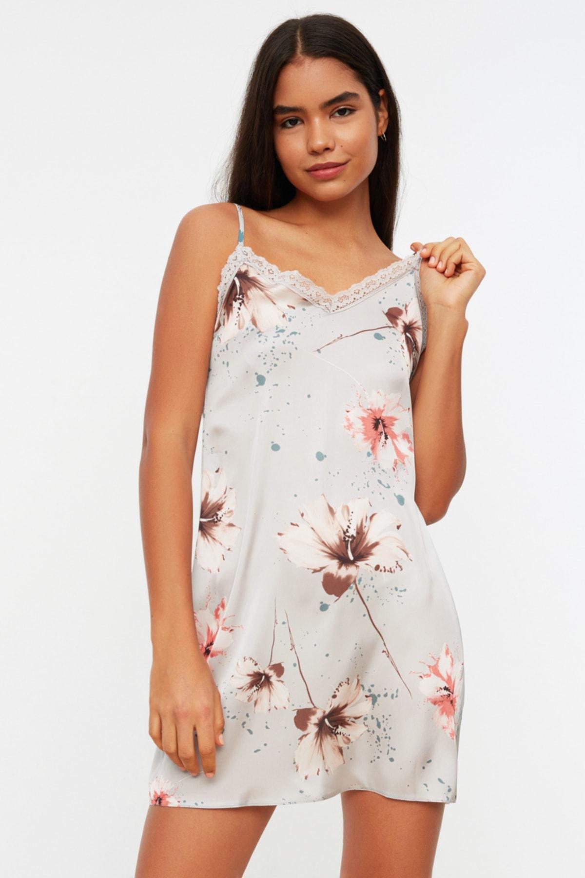 Multicolour A Line Floral Nightgown, , large image number 2