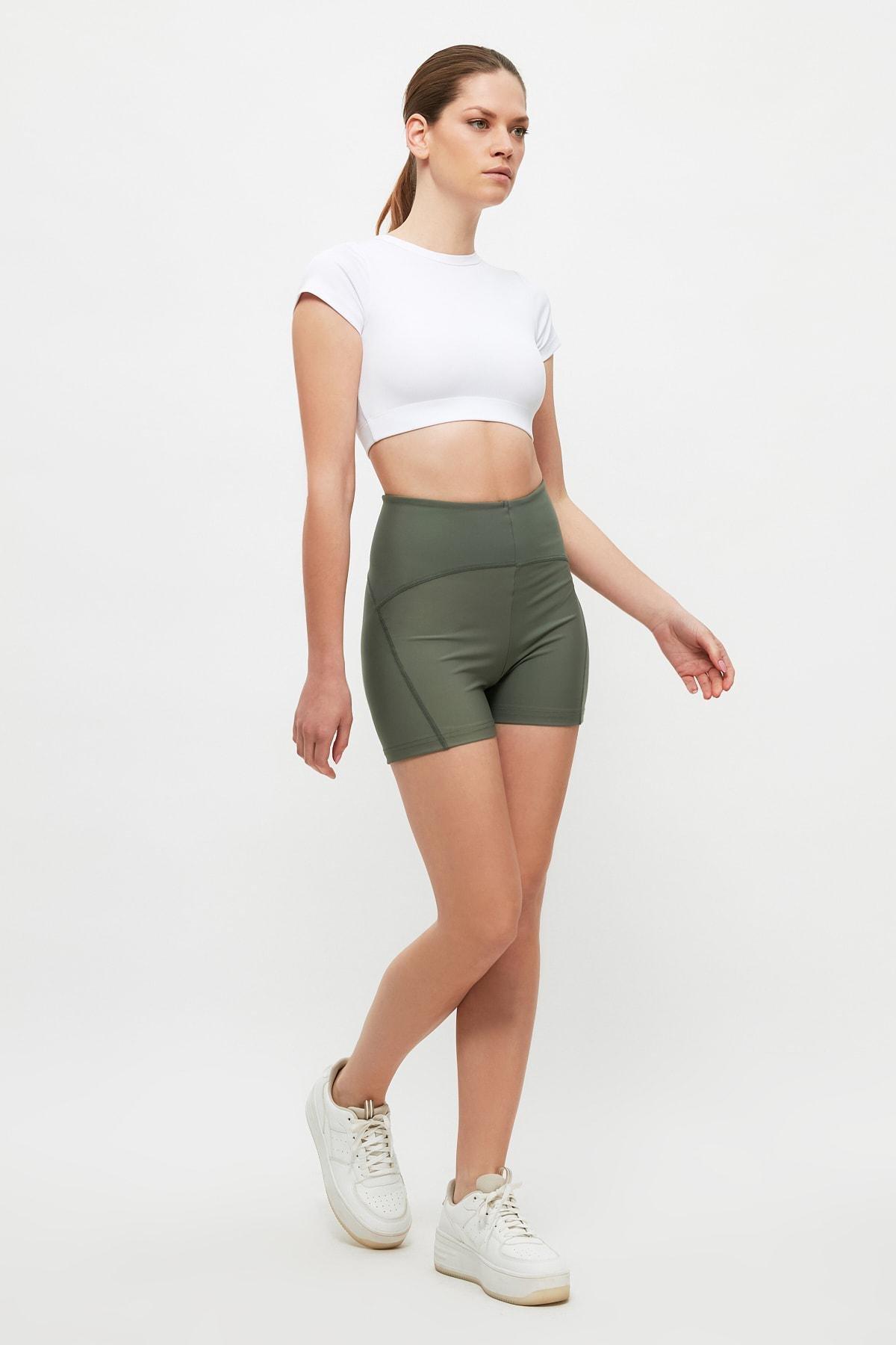Khaki High Waist Sports Leggings, , large image number 1