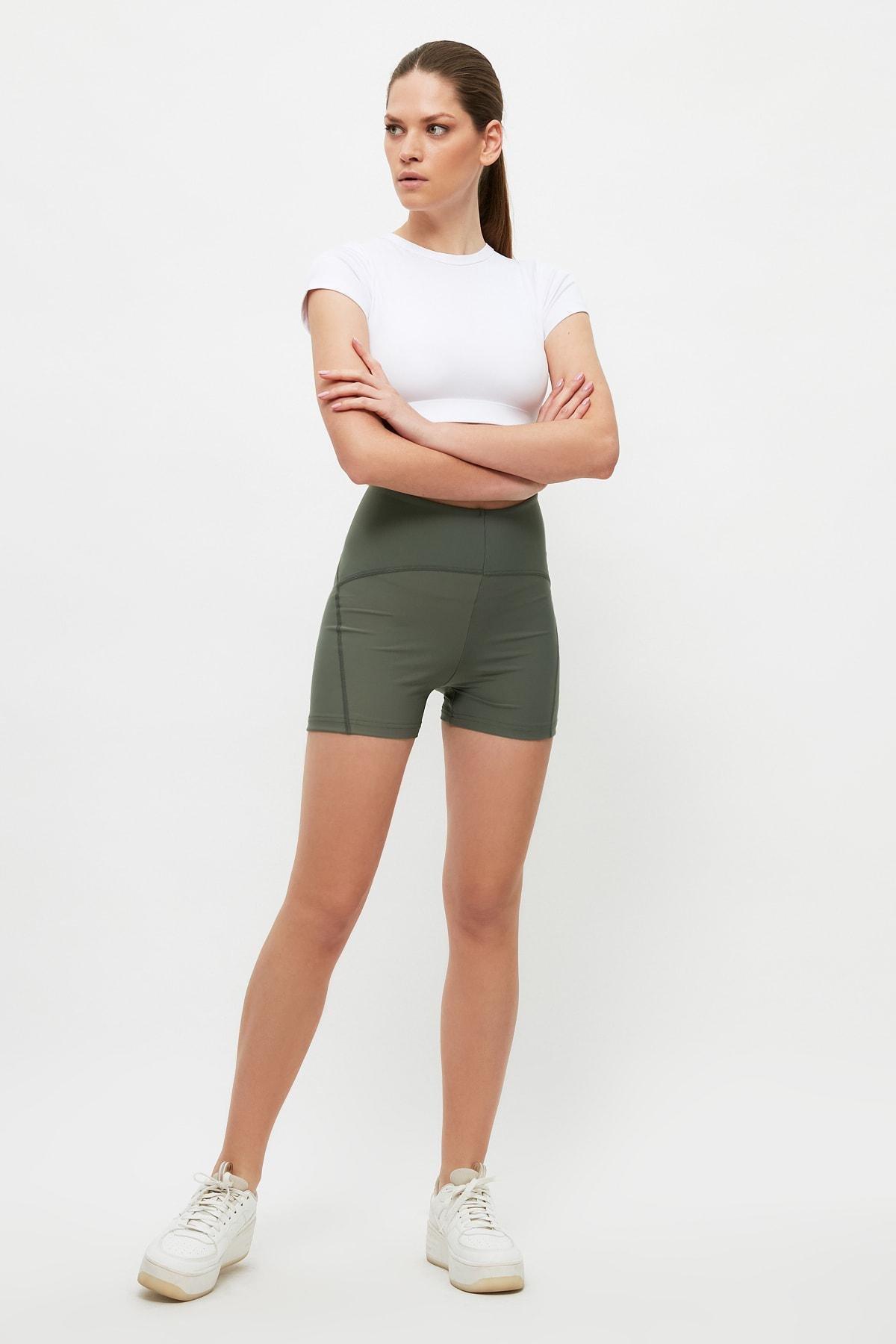 Khaki High Waist Sports Leggings, , large image number 2