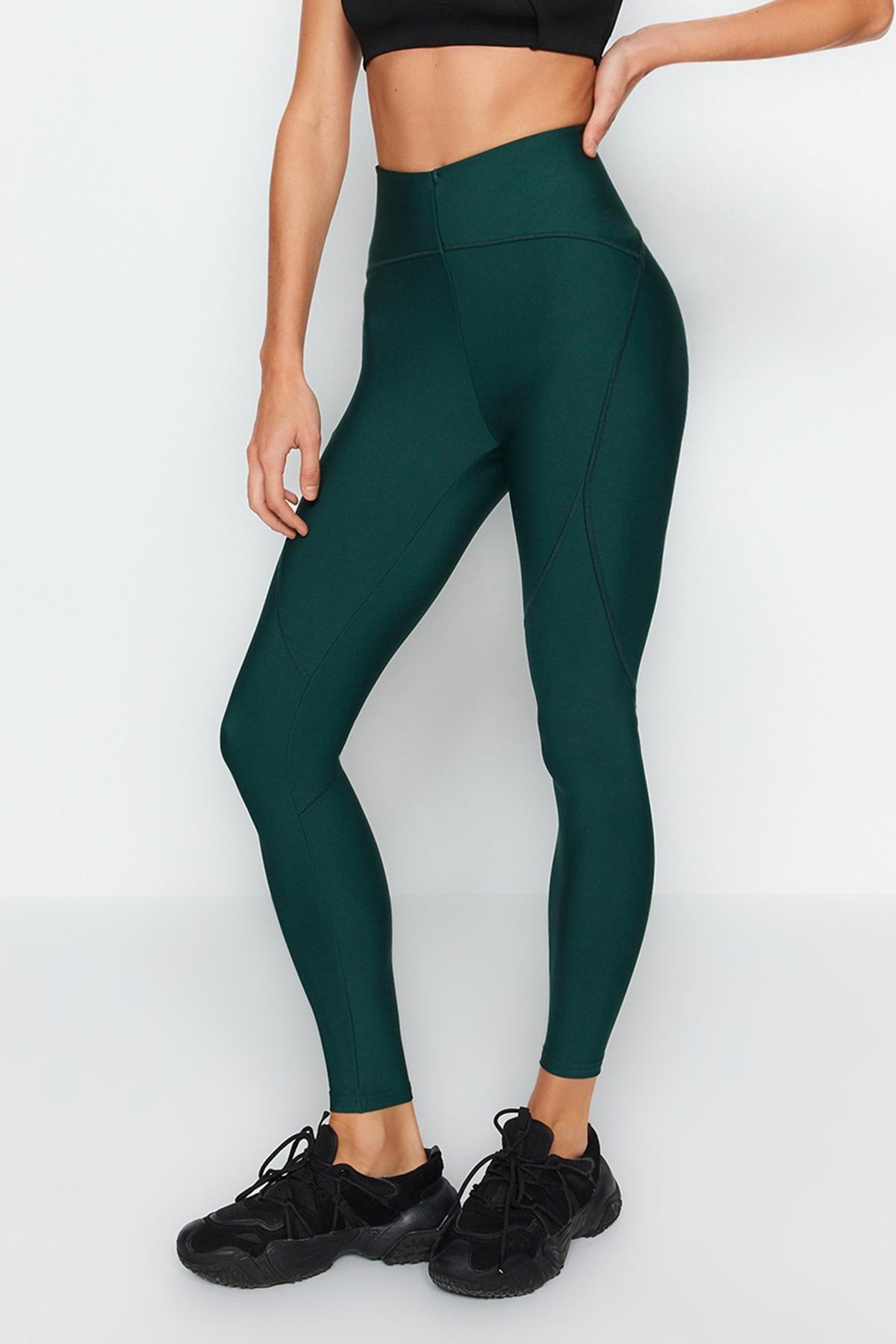 Green Stitching Detail Sports Leggings, , large image number 3