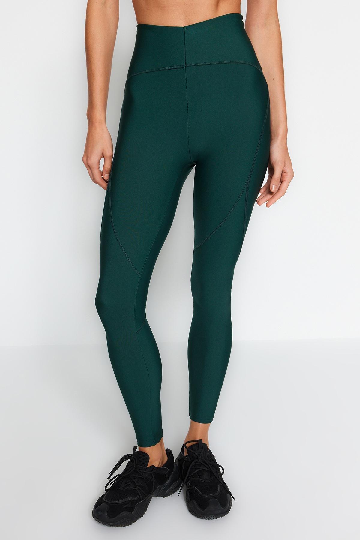 Green Stitching Detail Sports Leggings, , large image number 5