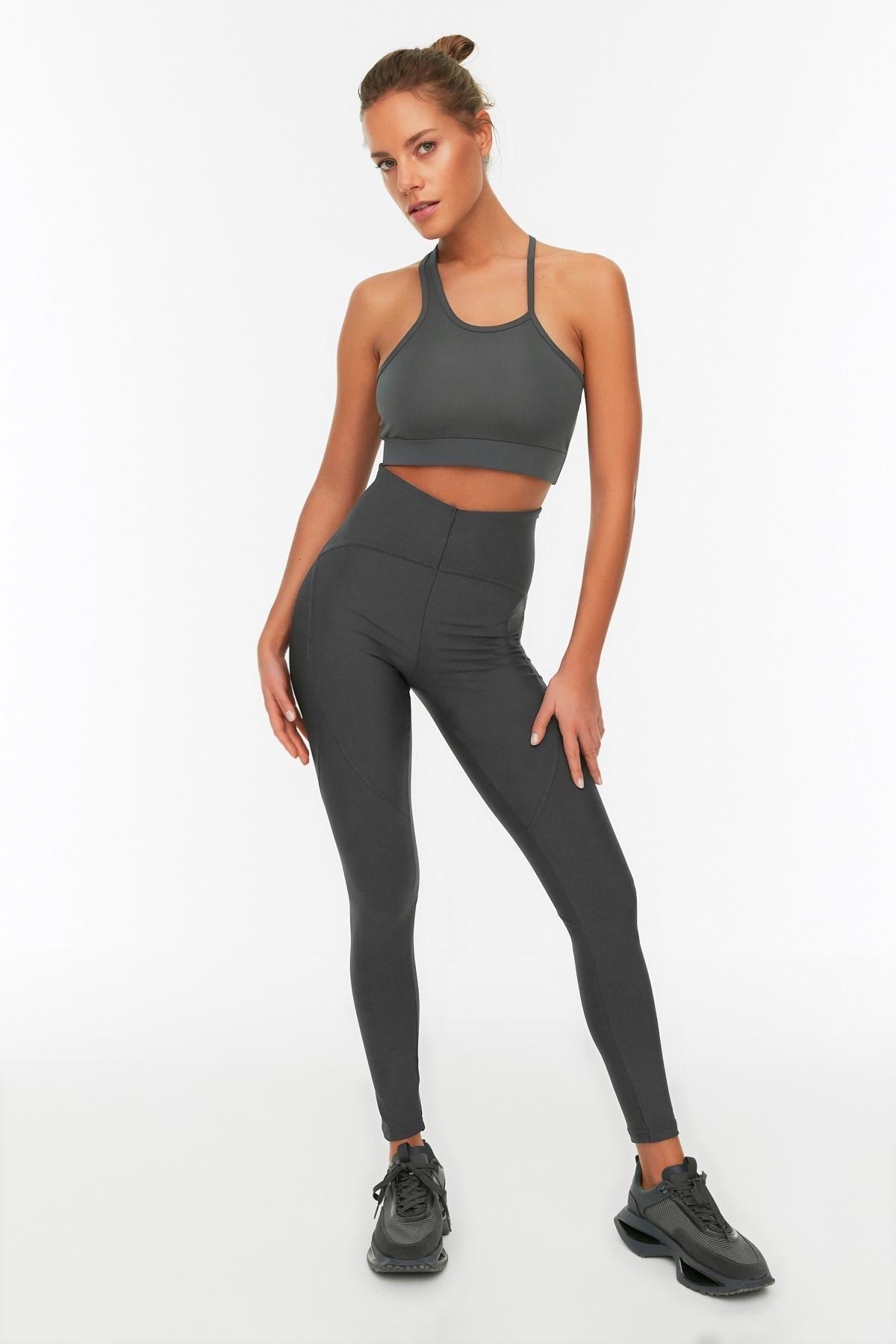 Gray High Waist Leggings, , large image number 2