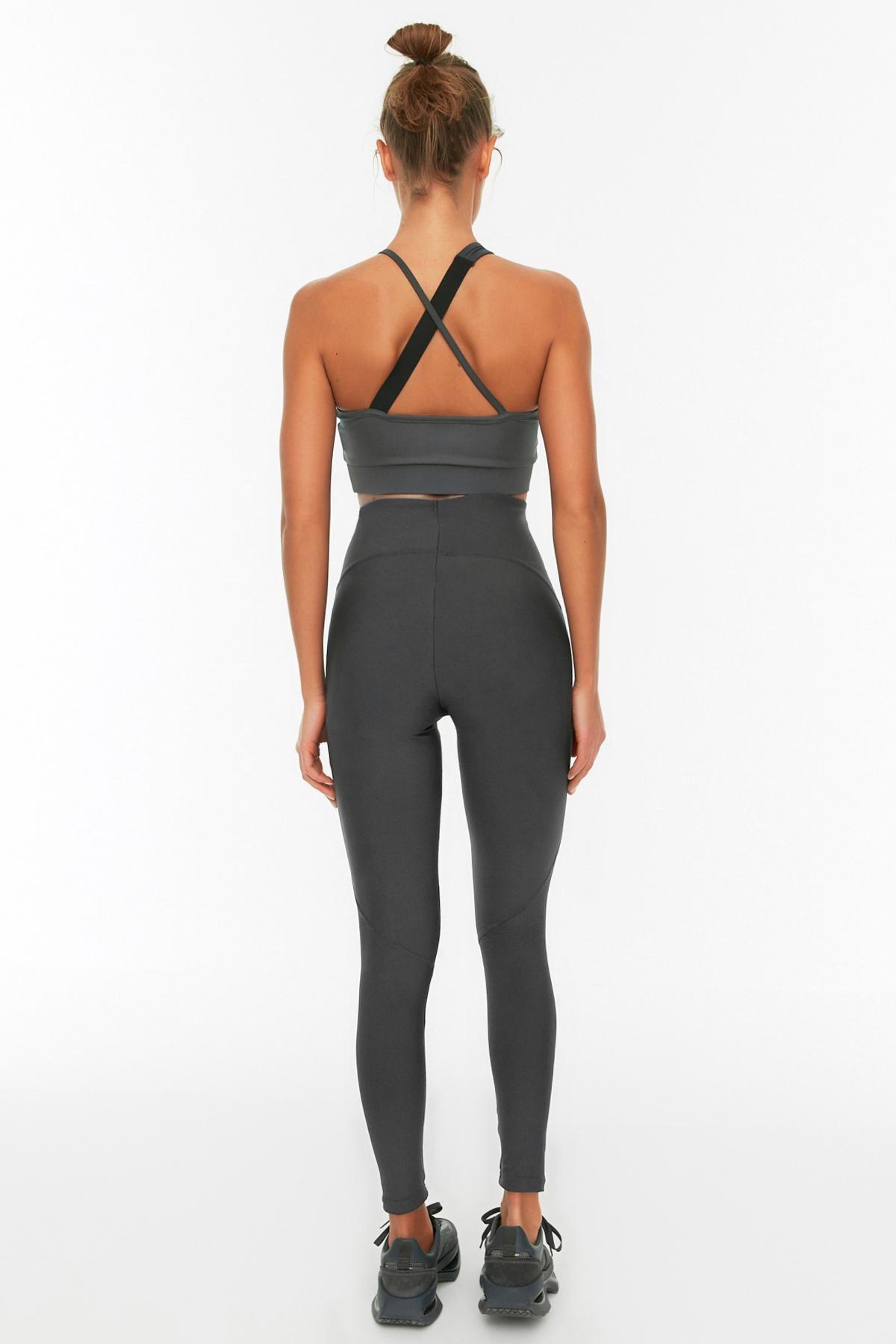 Gray High Waist Leggings, , large image number 4