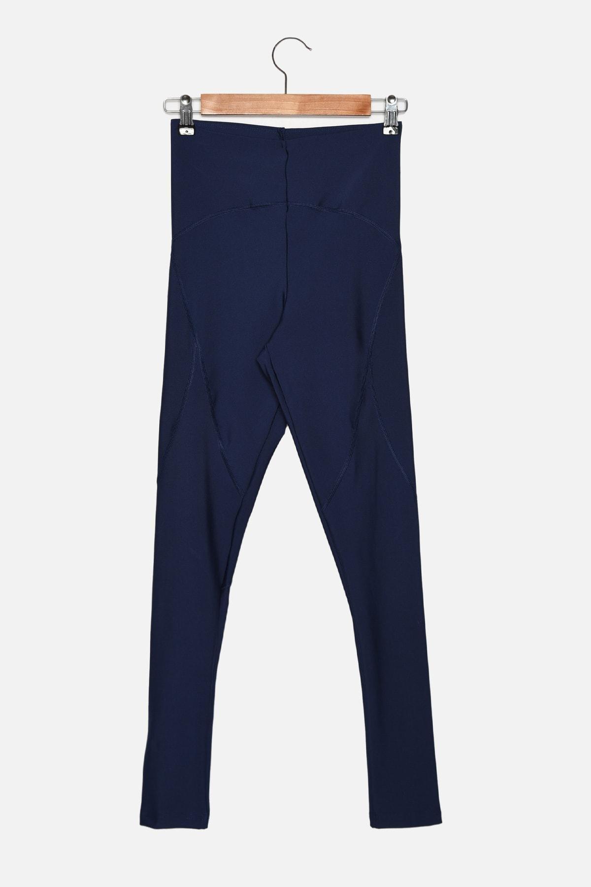 Blue High Waist Leggings, , large image number 6