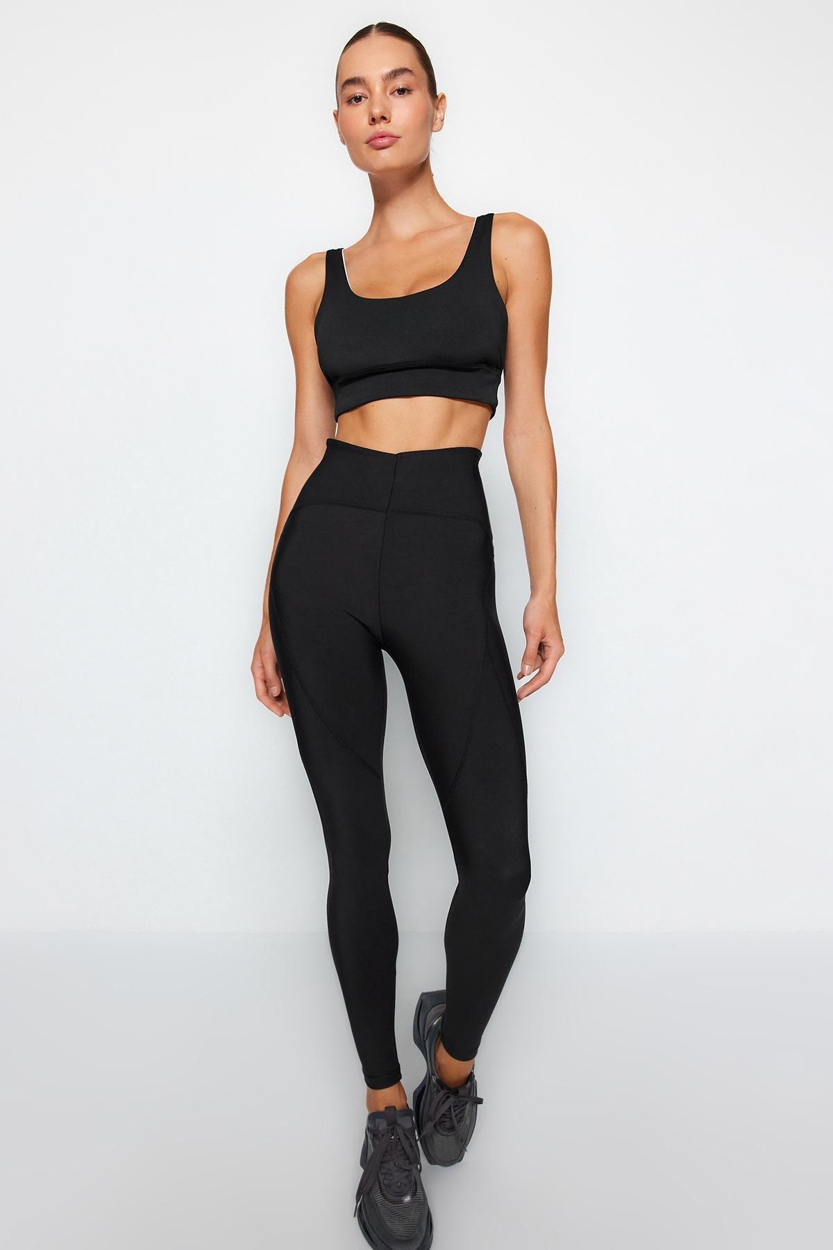 Black High Waist Leggings, , large image number 4