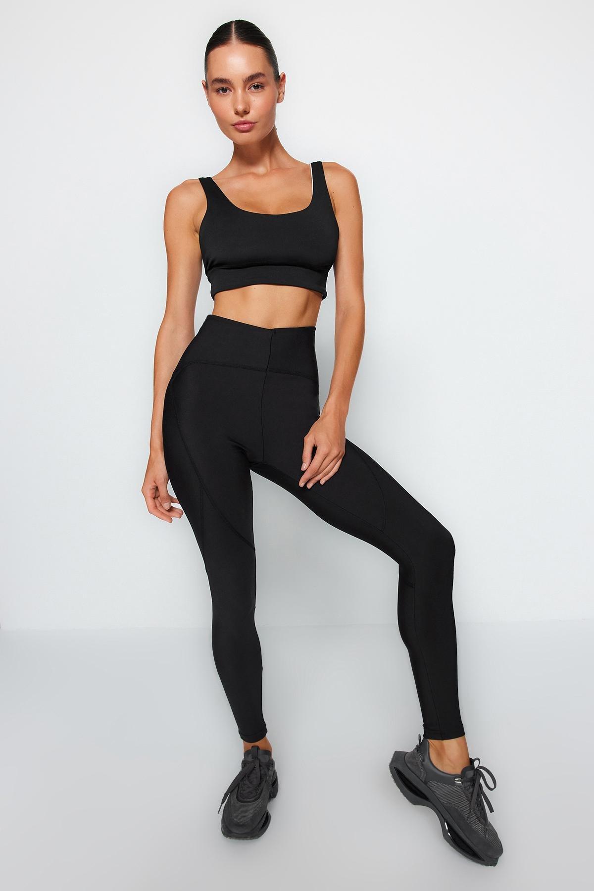 Black High Waist Leggings, , large image number 5