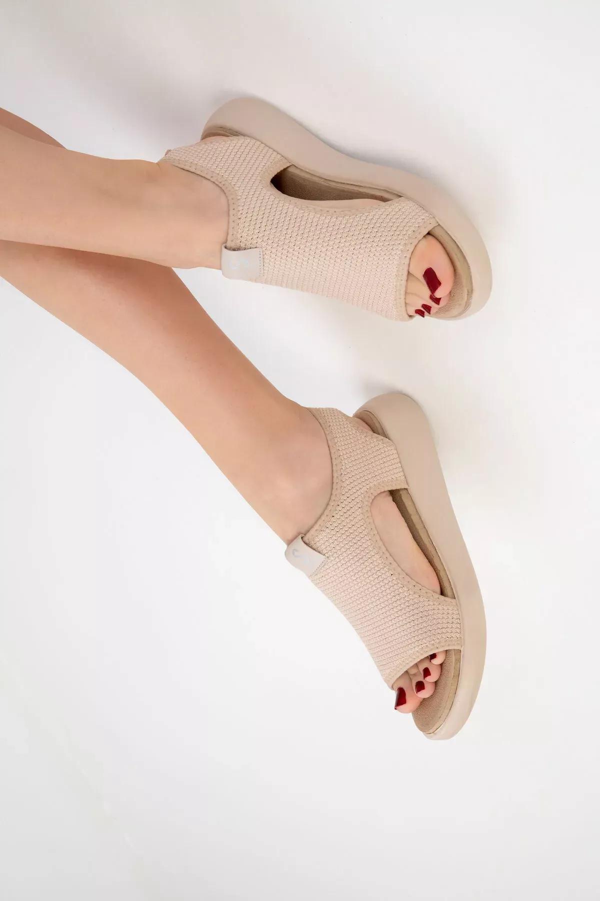 Beige Sandals, , large image number 1