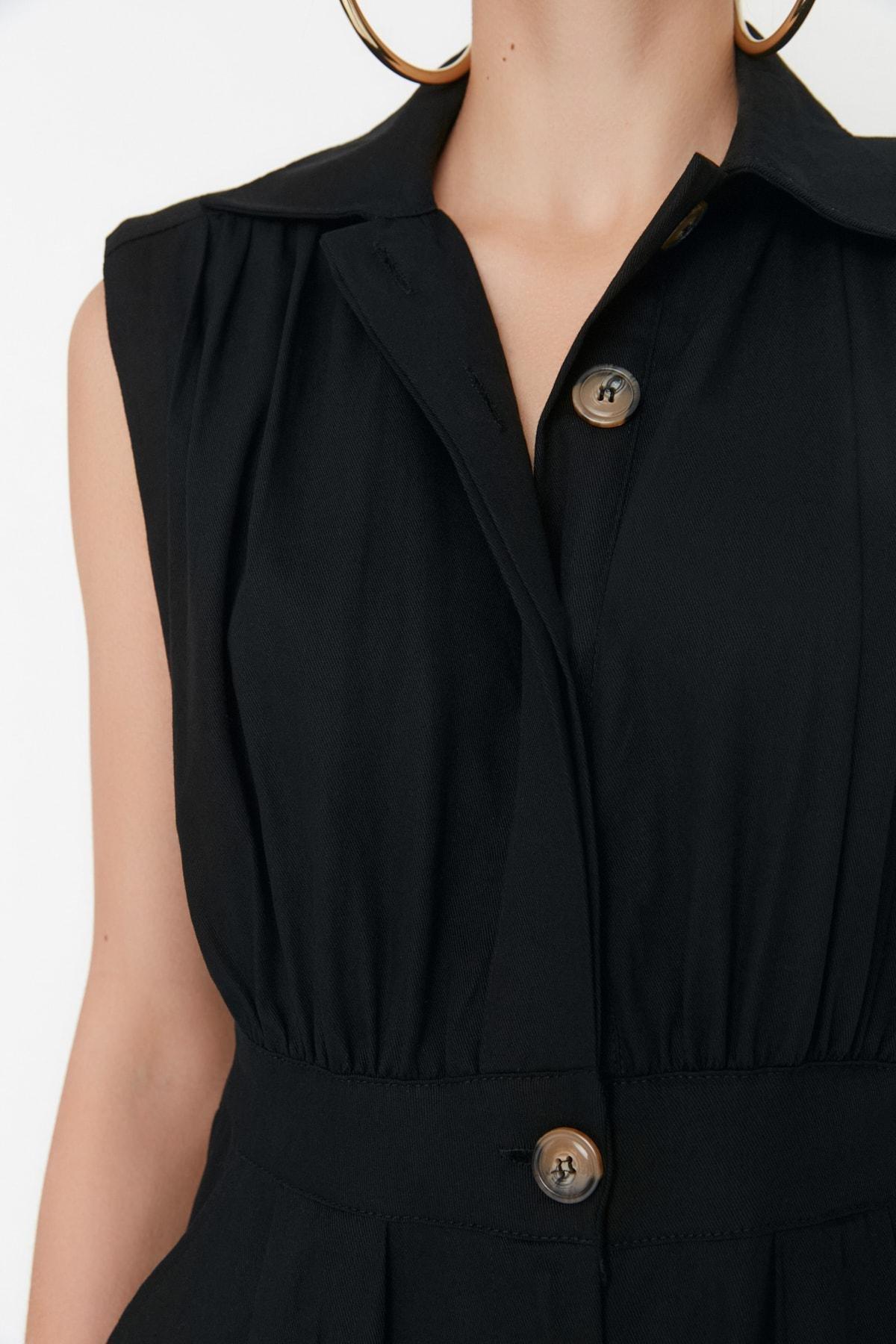 Black Padded Playsuit, , large image number 3