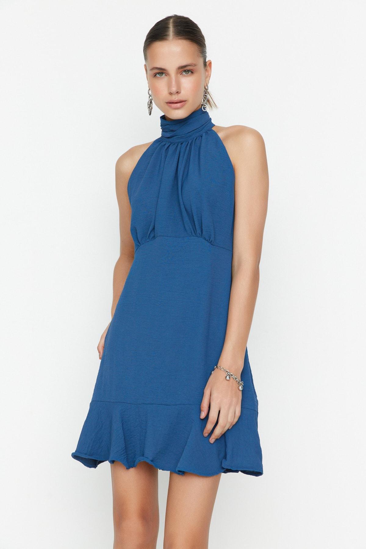 Blue A-Line Dress, , large image number 1