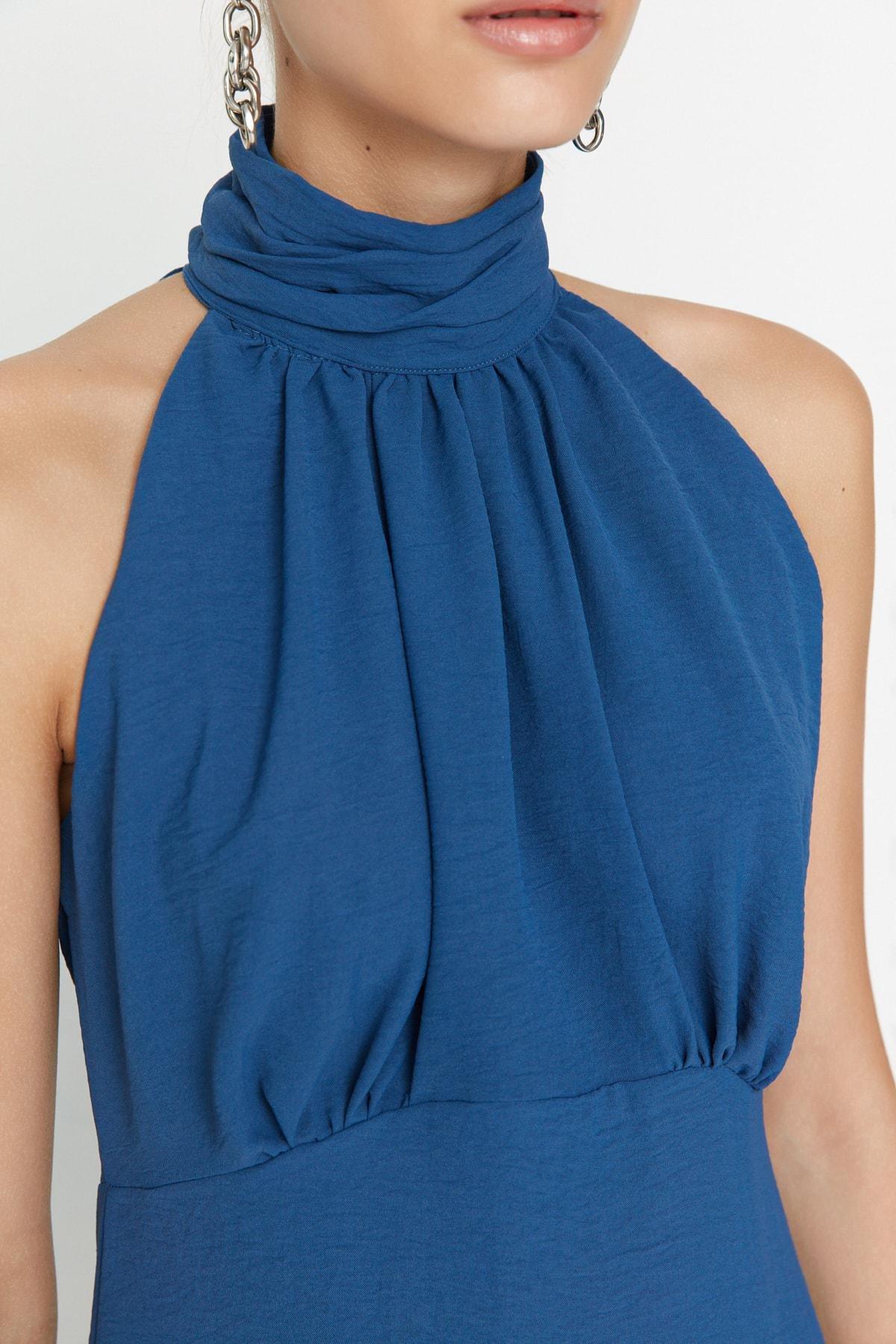 Blue A-Line Dress, , large image number 3