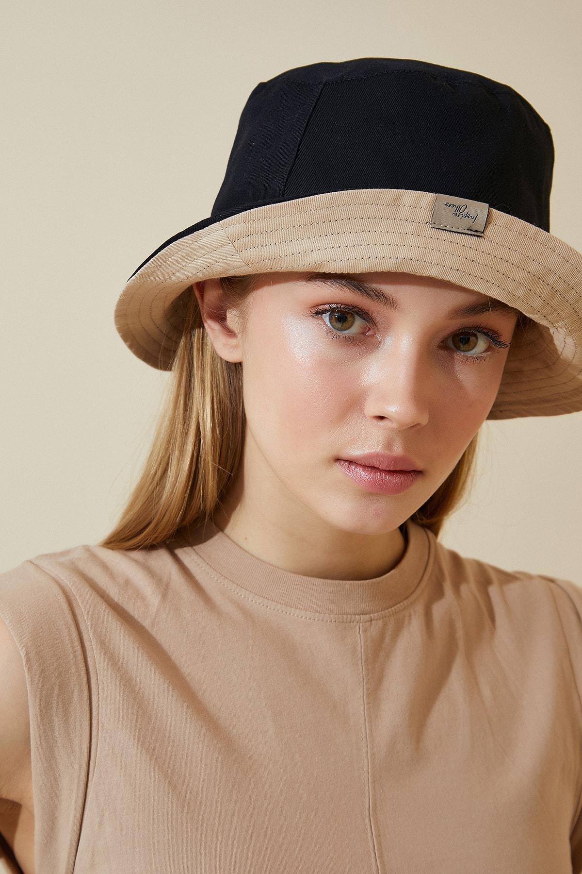 Black Casual Hat, Camel Black, large image number 1