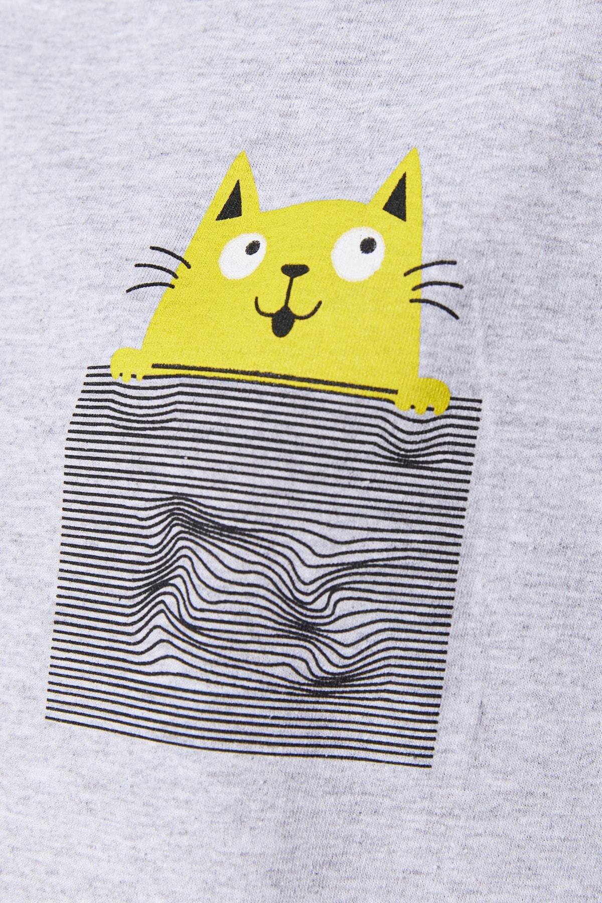 Yellow Graphic Pajama Set, , large image number 4
