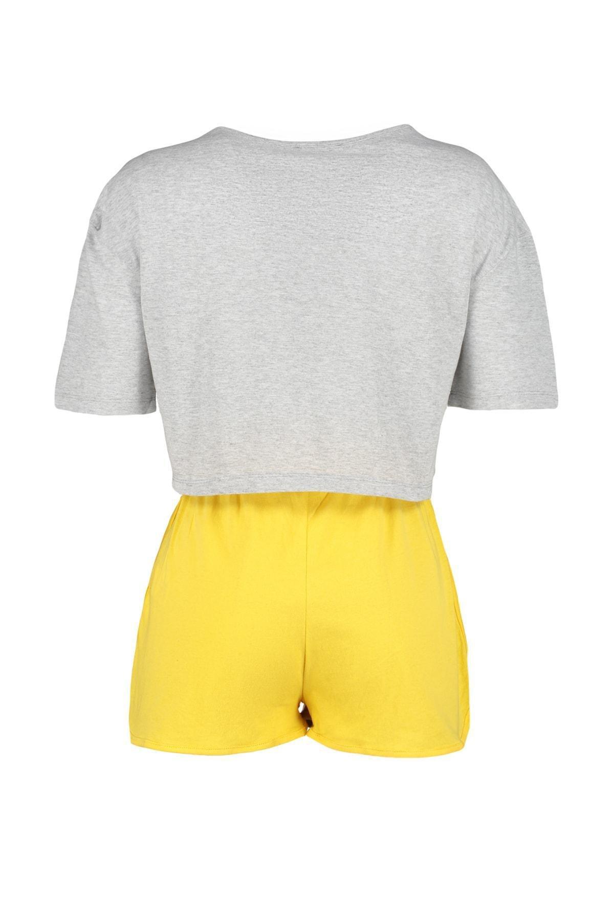 Yellow Graphic Pajama Set, , large image number 7