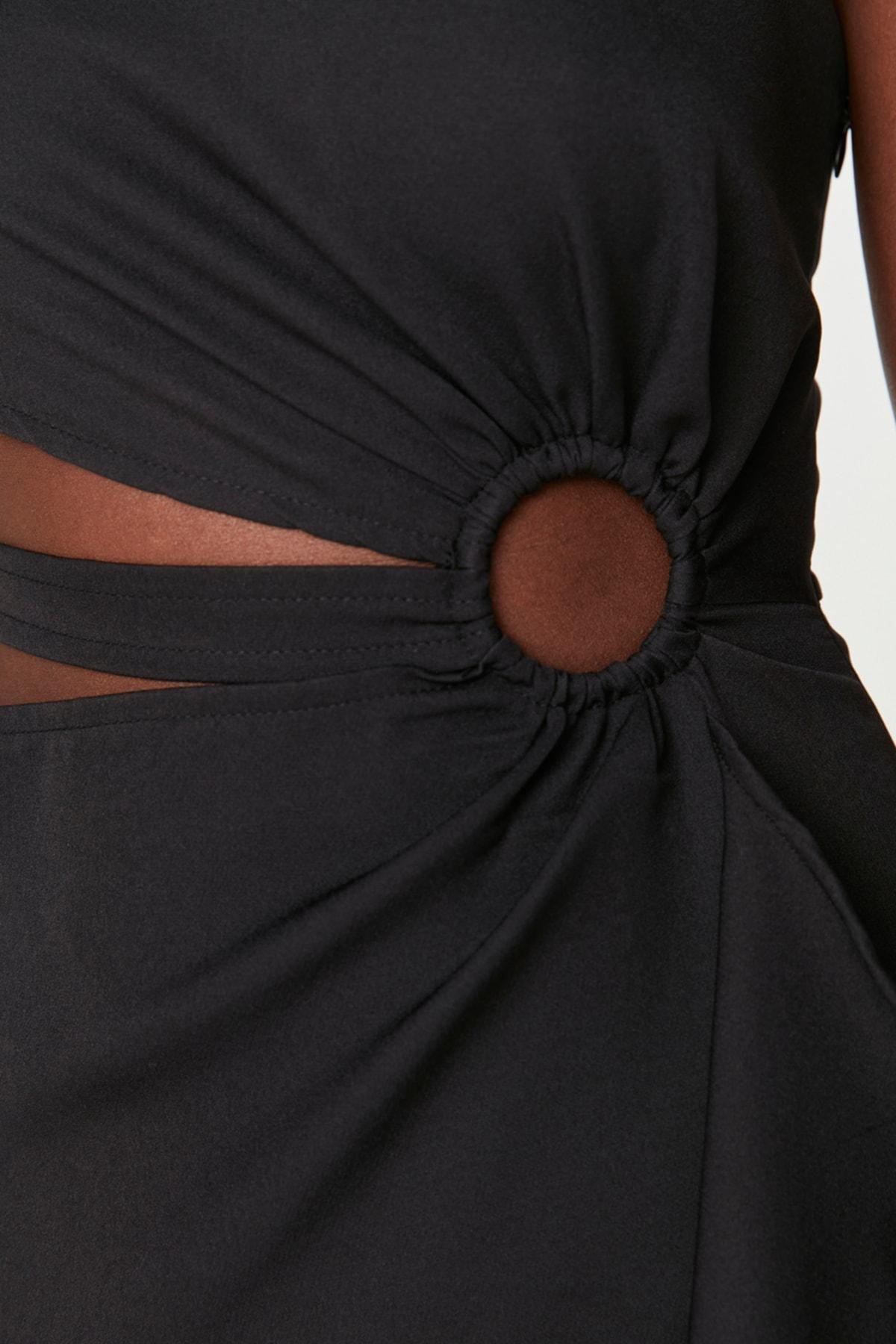 Black Asymmetric Occasionwear Maxi Dress, , large image number 3