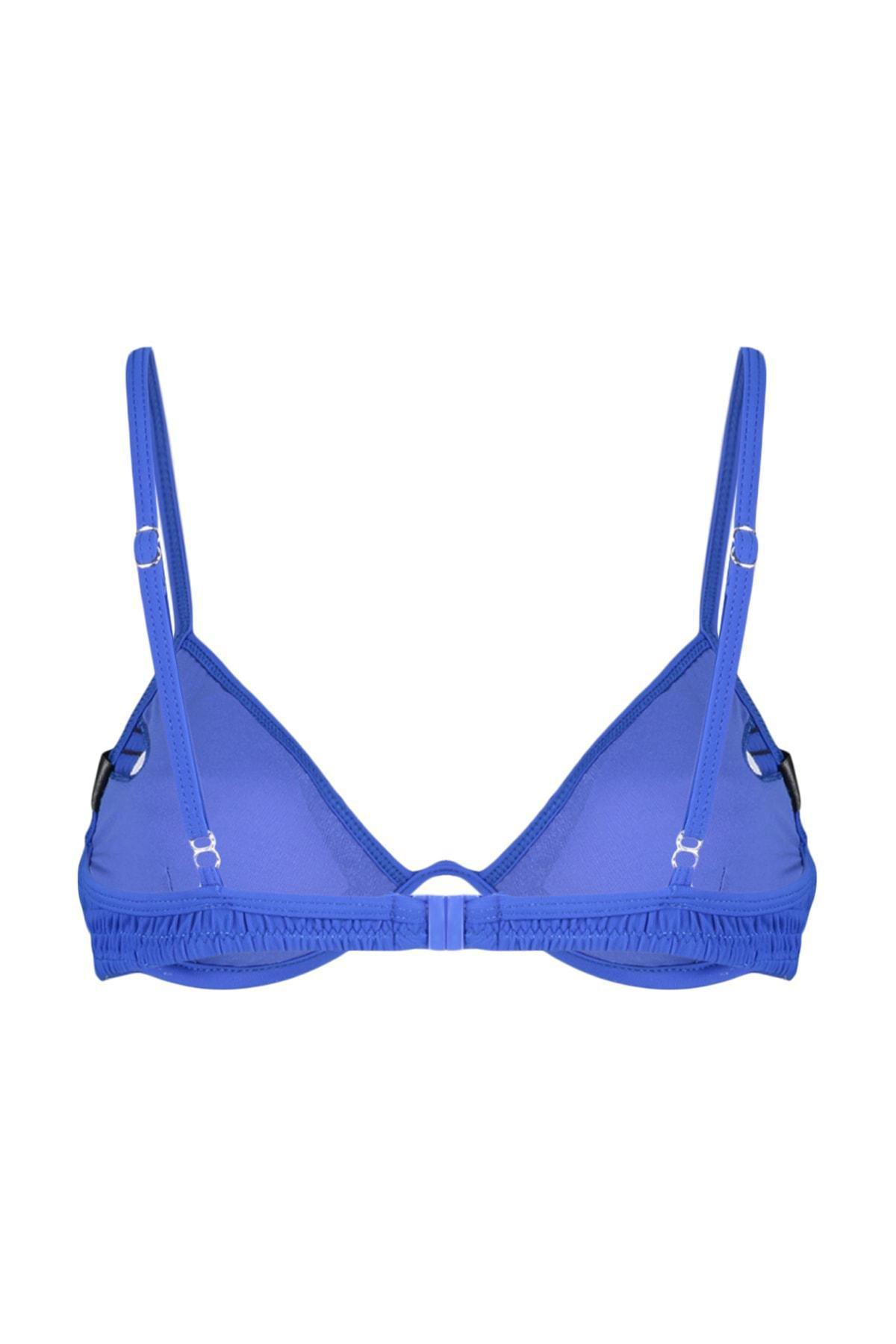 Blue Plain Bikini Top, Blue, large image number 4