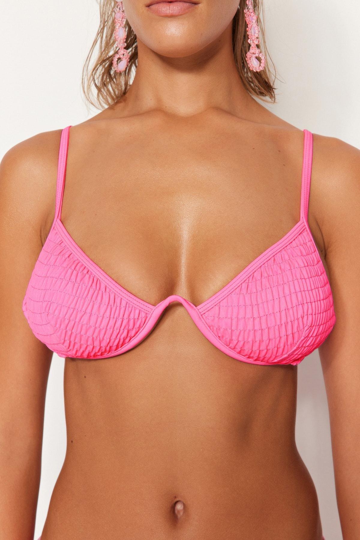قطعة بيكيني علوية بتصميم بالكونيت، وردي, Pink, large image number 1