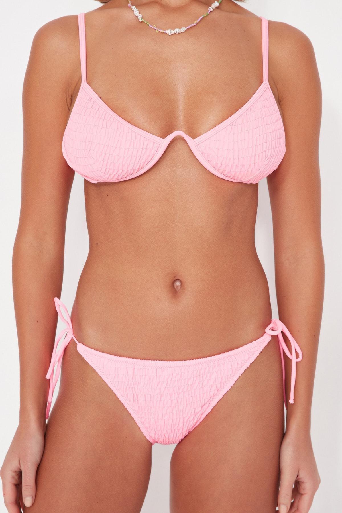 قطعة بيكيني علوية بتصميم بالكونيت، وردي, Pink, large image number 5