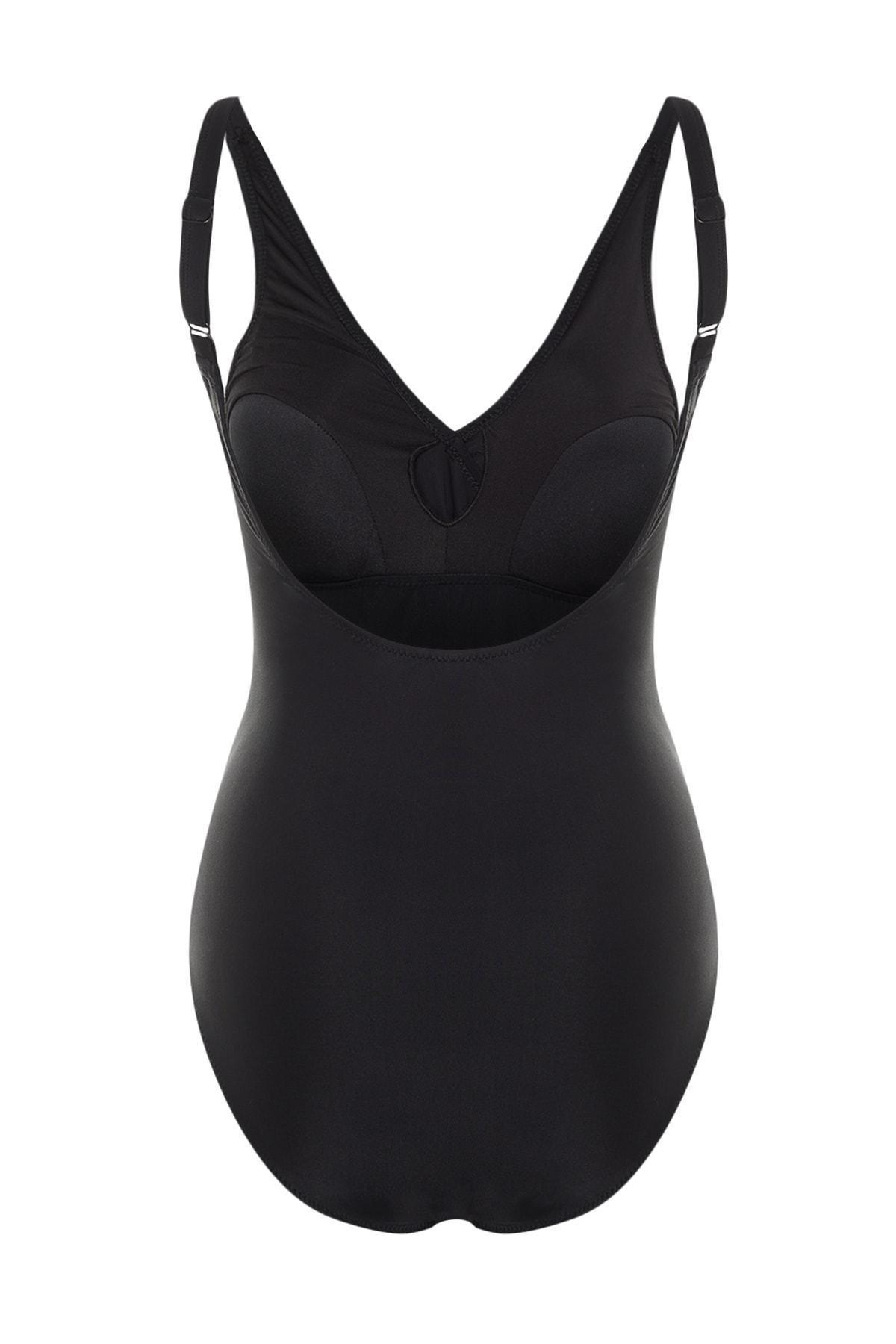 Black Double-Breasted Swimsuit, Black, large image number 7