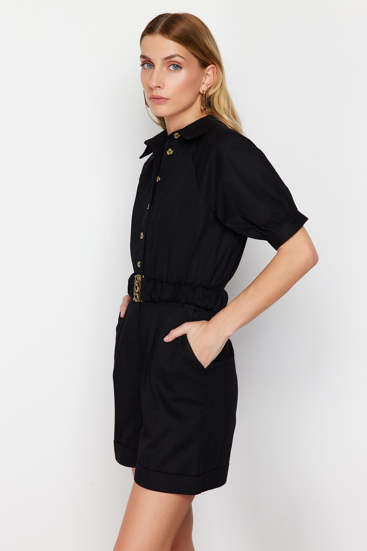 Black Belted Jumpsuit, , large image number 1
