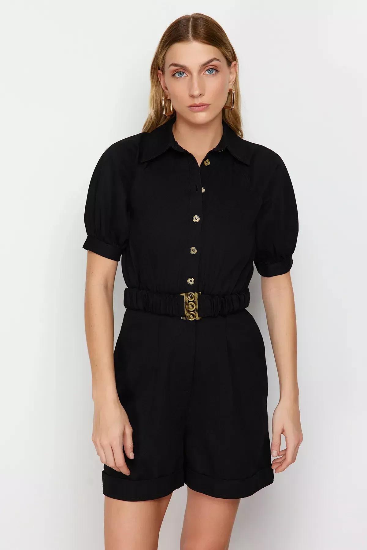 Black Belted Jumpsuit, , large image number 1