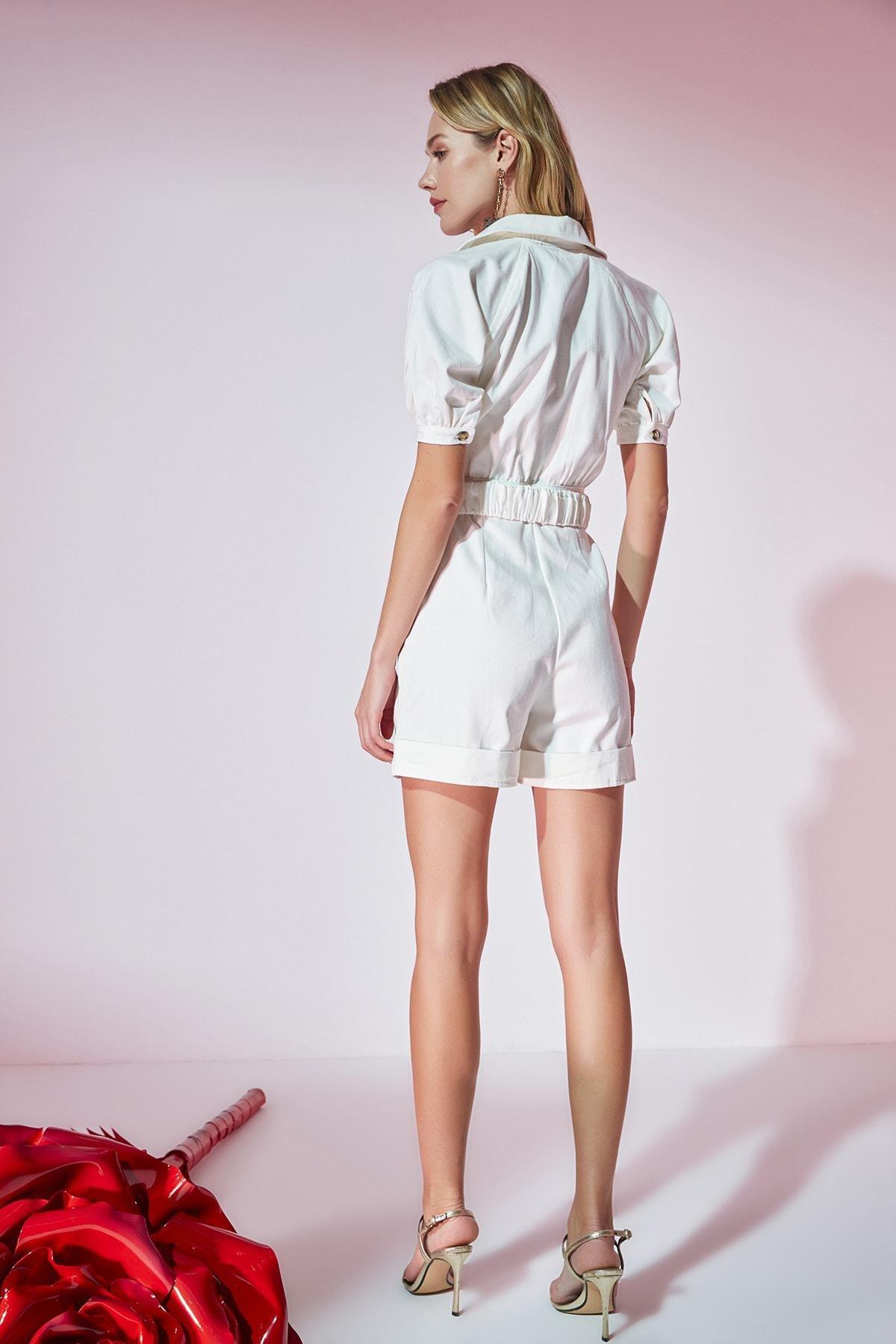 Ecru Cotton Jumpsuit, , large image number 2