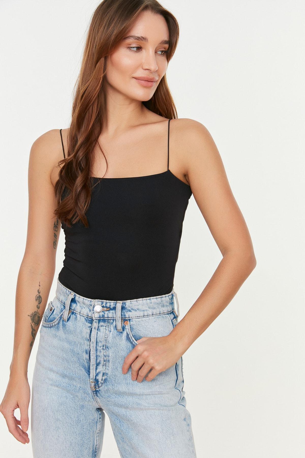 Black Slim Bodysuit, , large image number 2