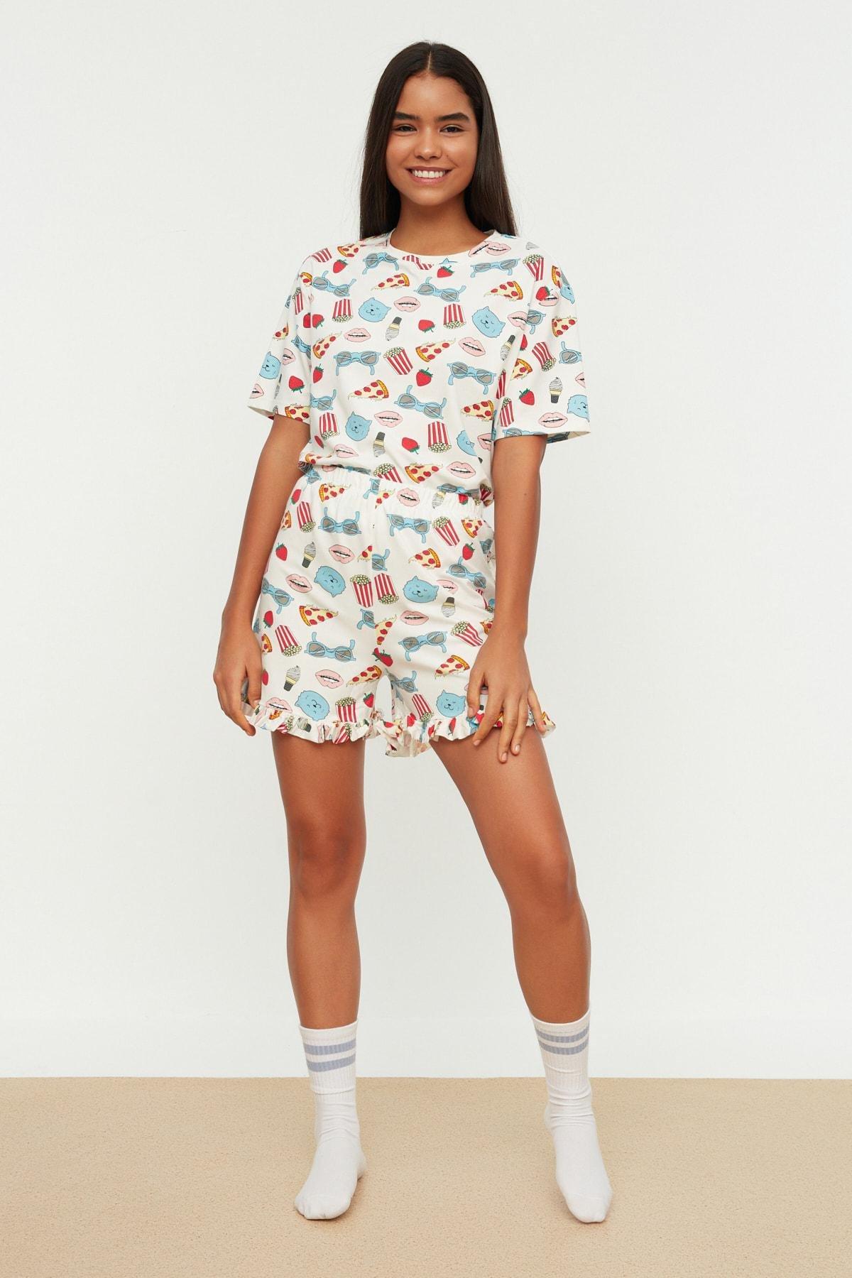 Multicolour Graphic Pajama Set, , large image number 0