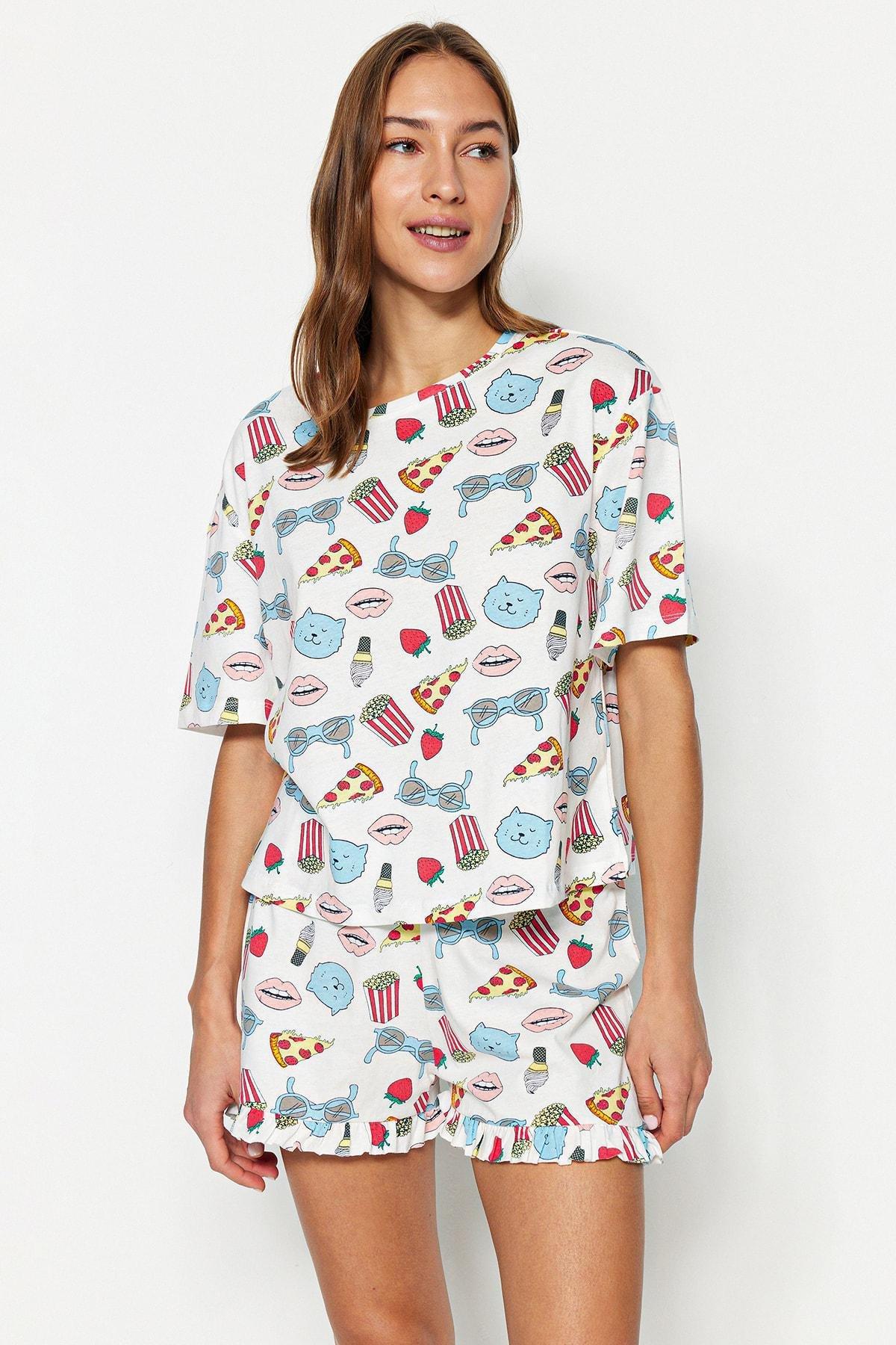 Multicolour Graphic Pajama Set, , large image number 1