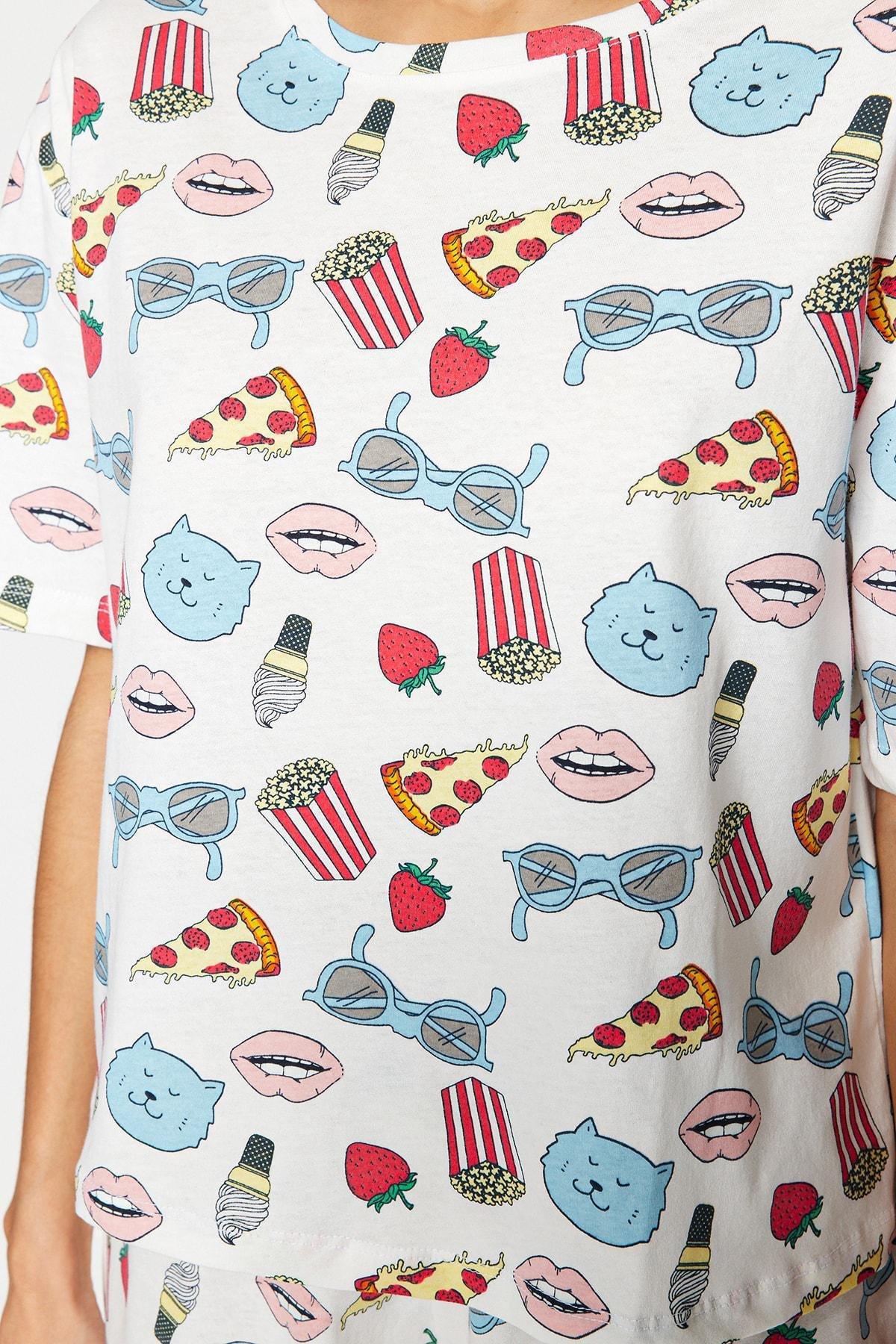 Multicolour Graphic Pajama Set, , large image number 6