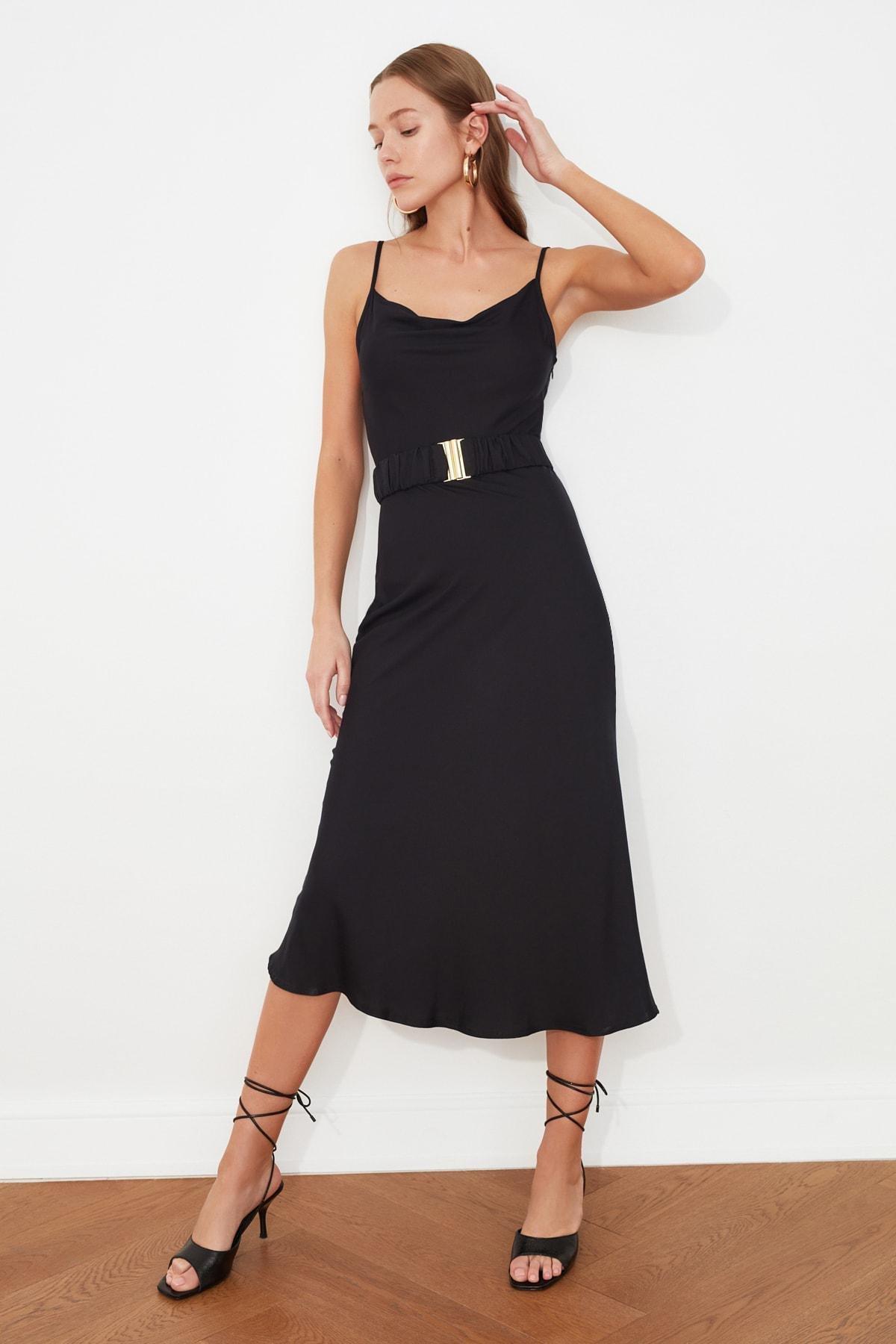 Black A-Line Dress, , large image number 1