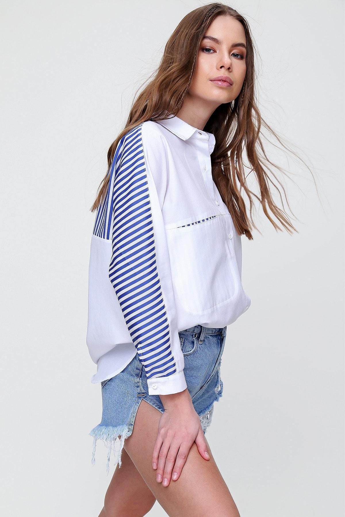 White Striped Shirt, , large image number 1