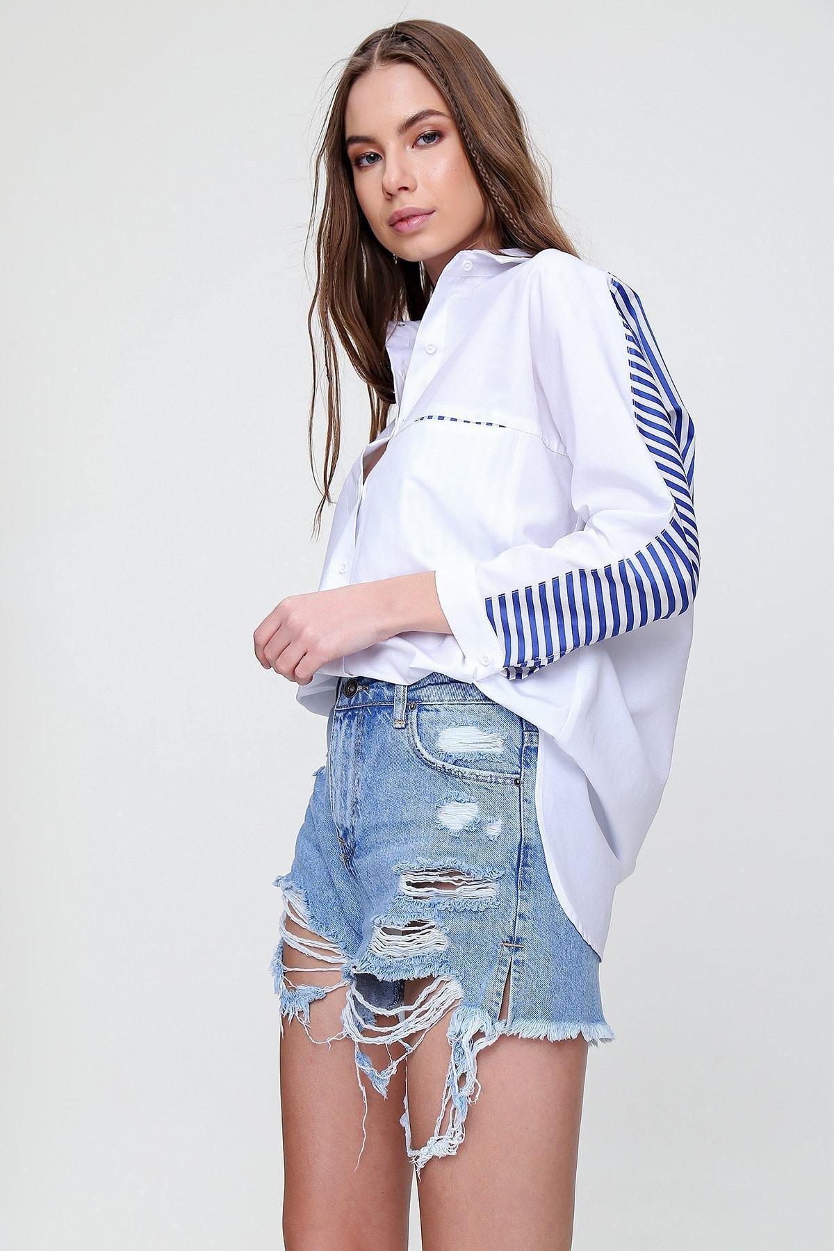 Alacati - White Striped Shirt