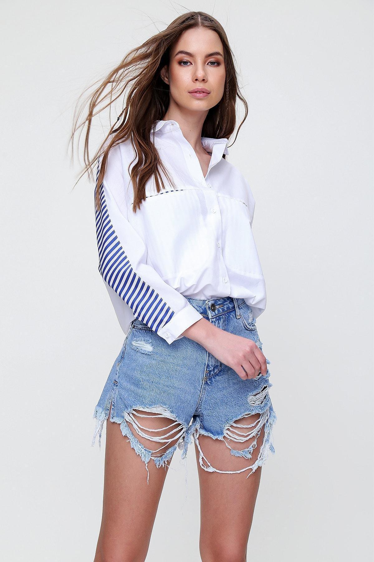 Alacati - White Striped Shirt