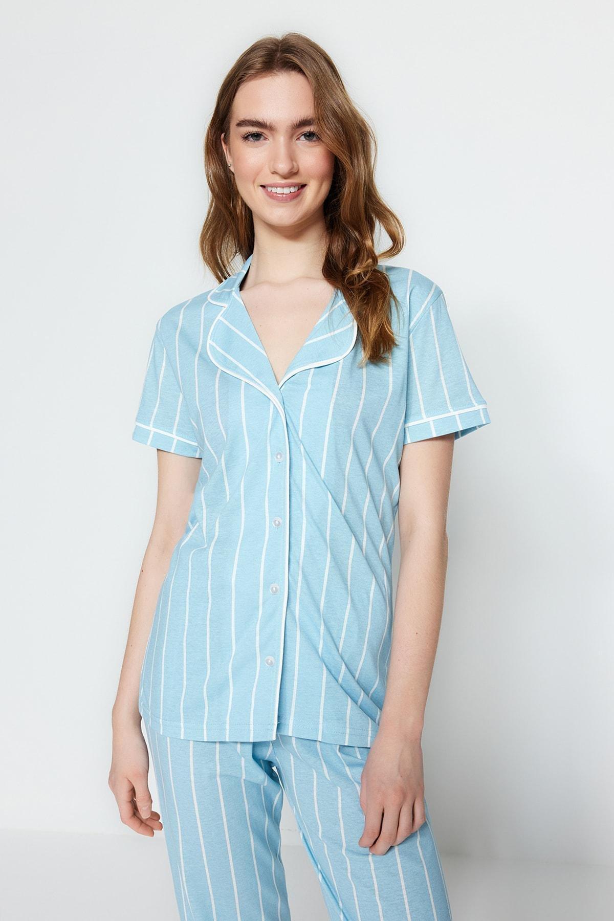 Blue Striped Pyjama Set, , large image number 0