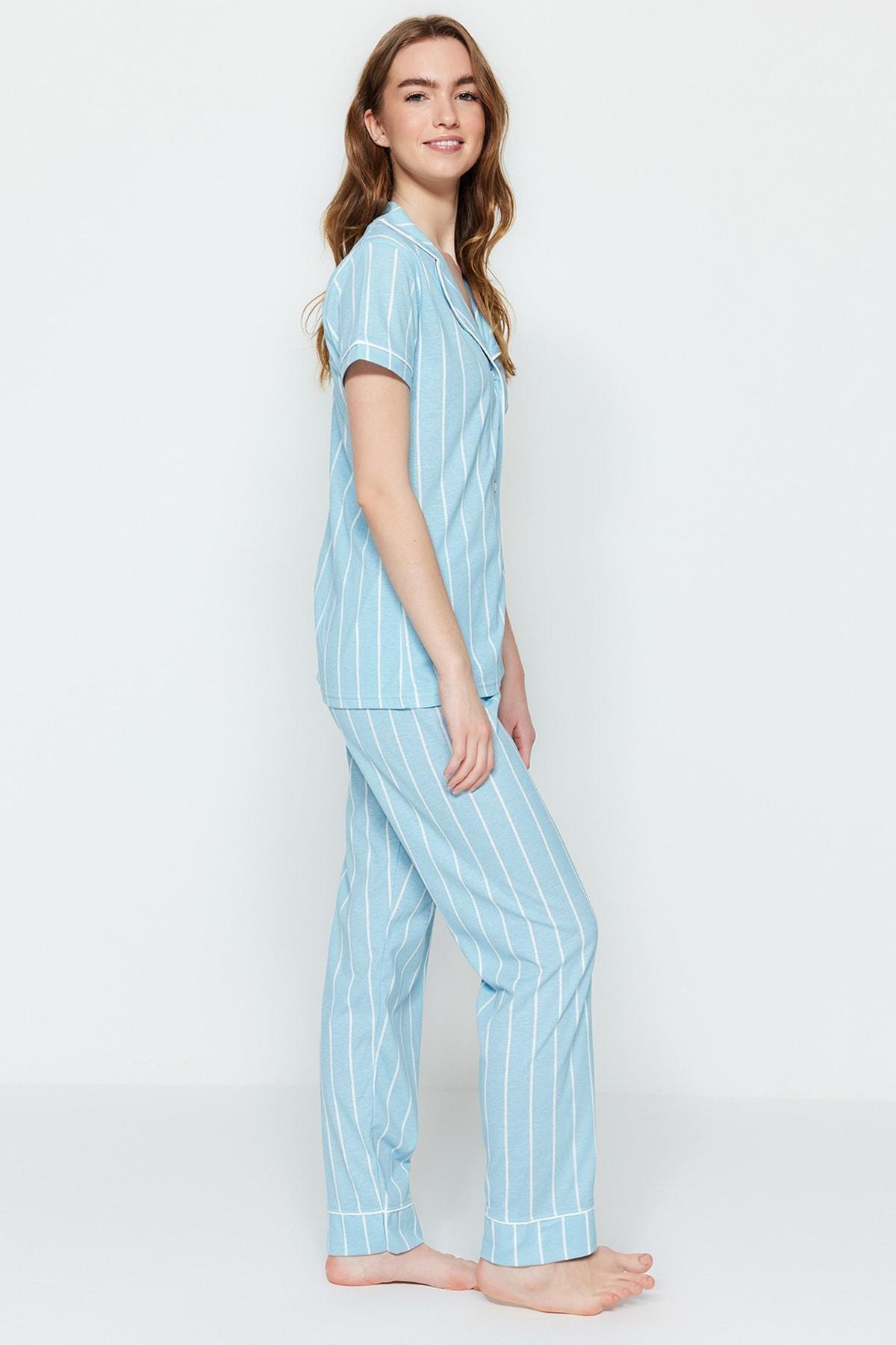 Blue Striped Pyjama Set, , large image number 2