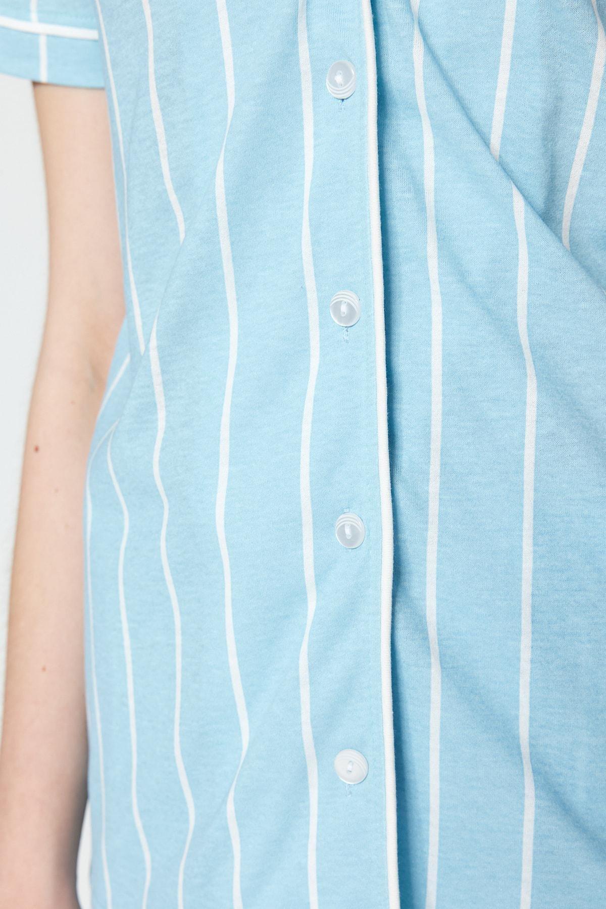 Blue Striped Pyjama Set, , large image number 3