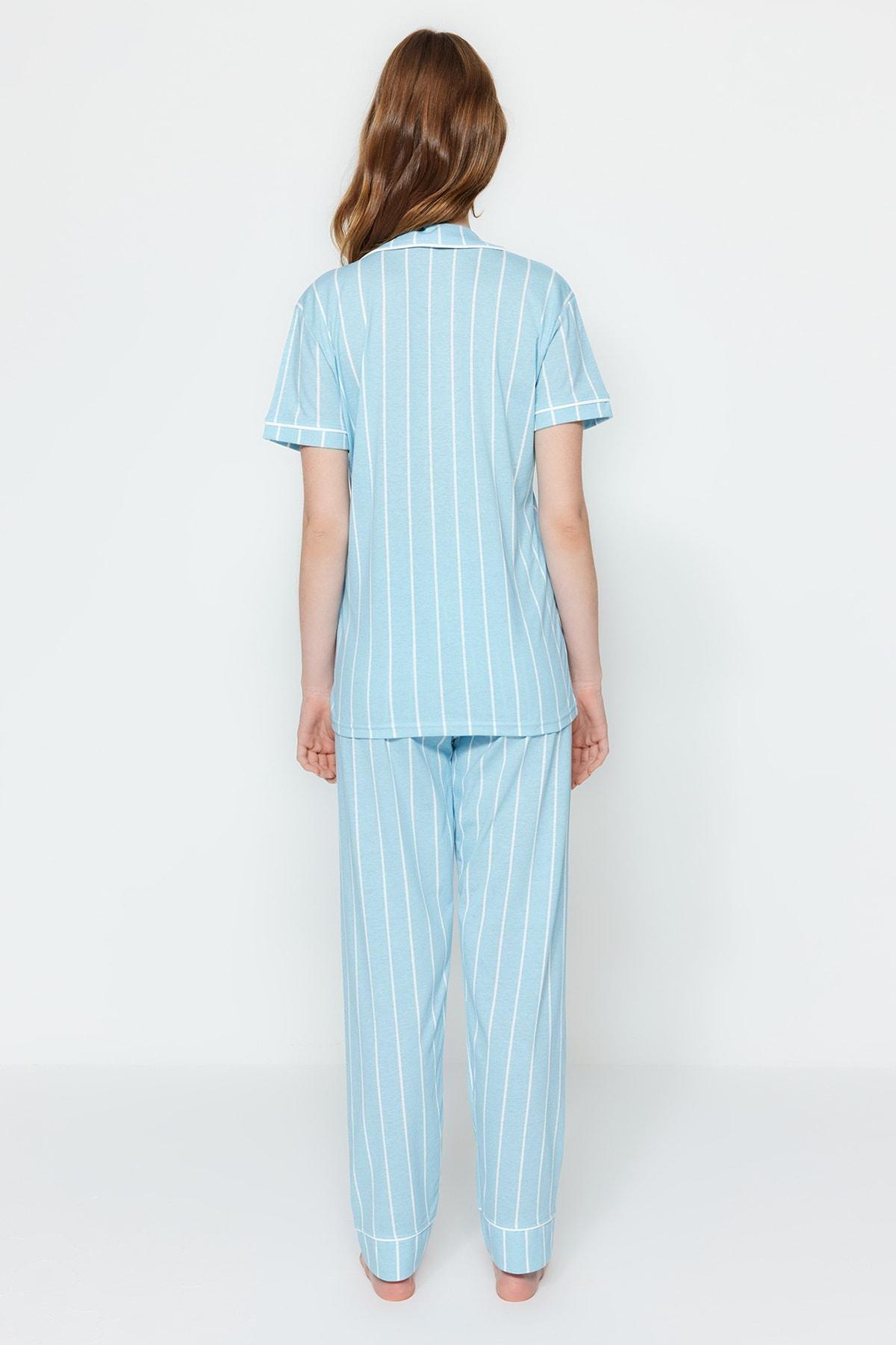 Blue Striped Pyjama Set, , large image number 5
