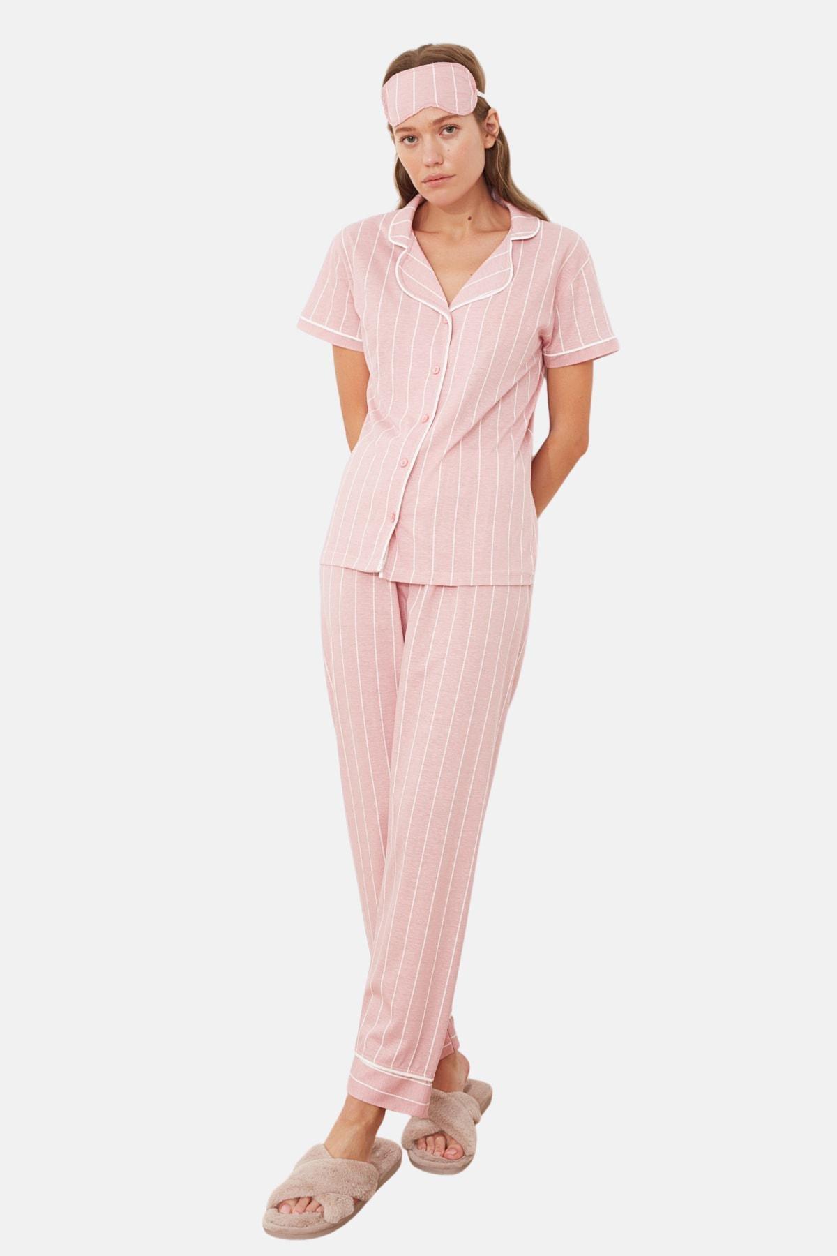 Pink Striped Pajama Set, , large image number 3