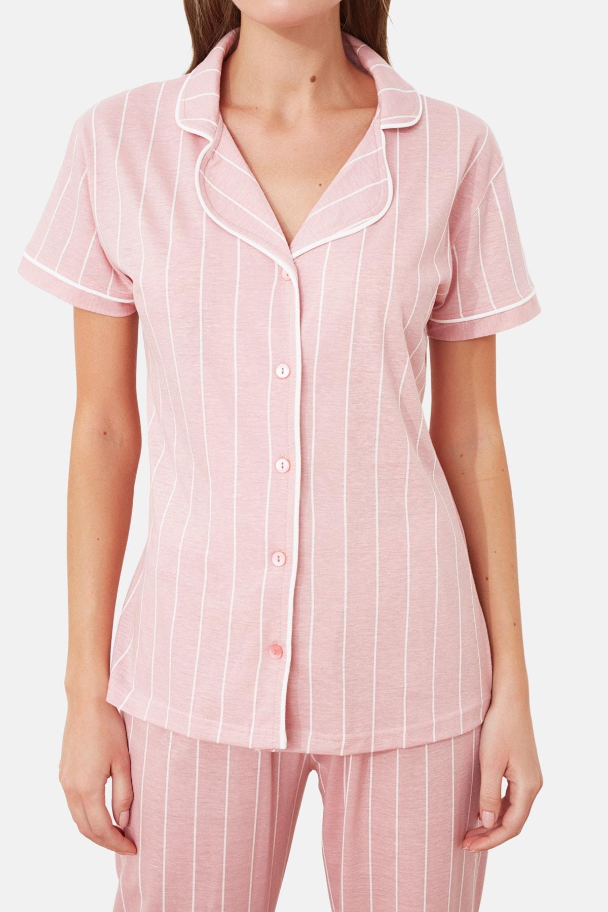 Trendyol - Pink Striped Pajama Set