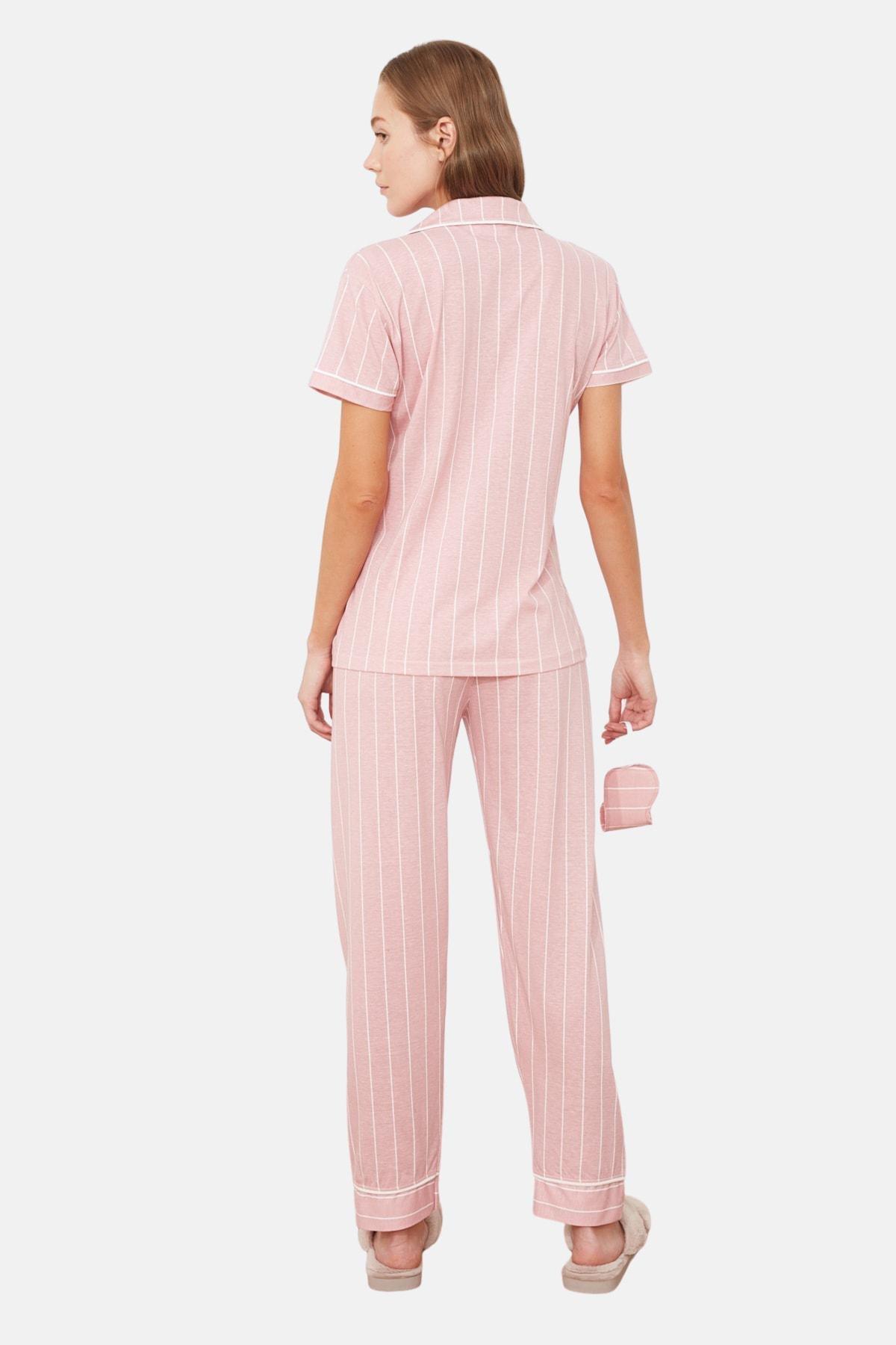 Pink Striped Pajama Set, , large image number 5