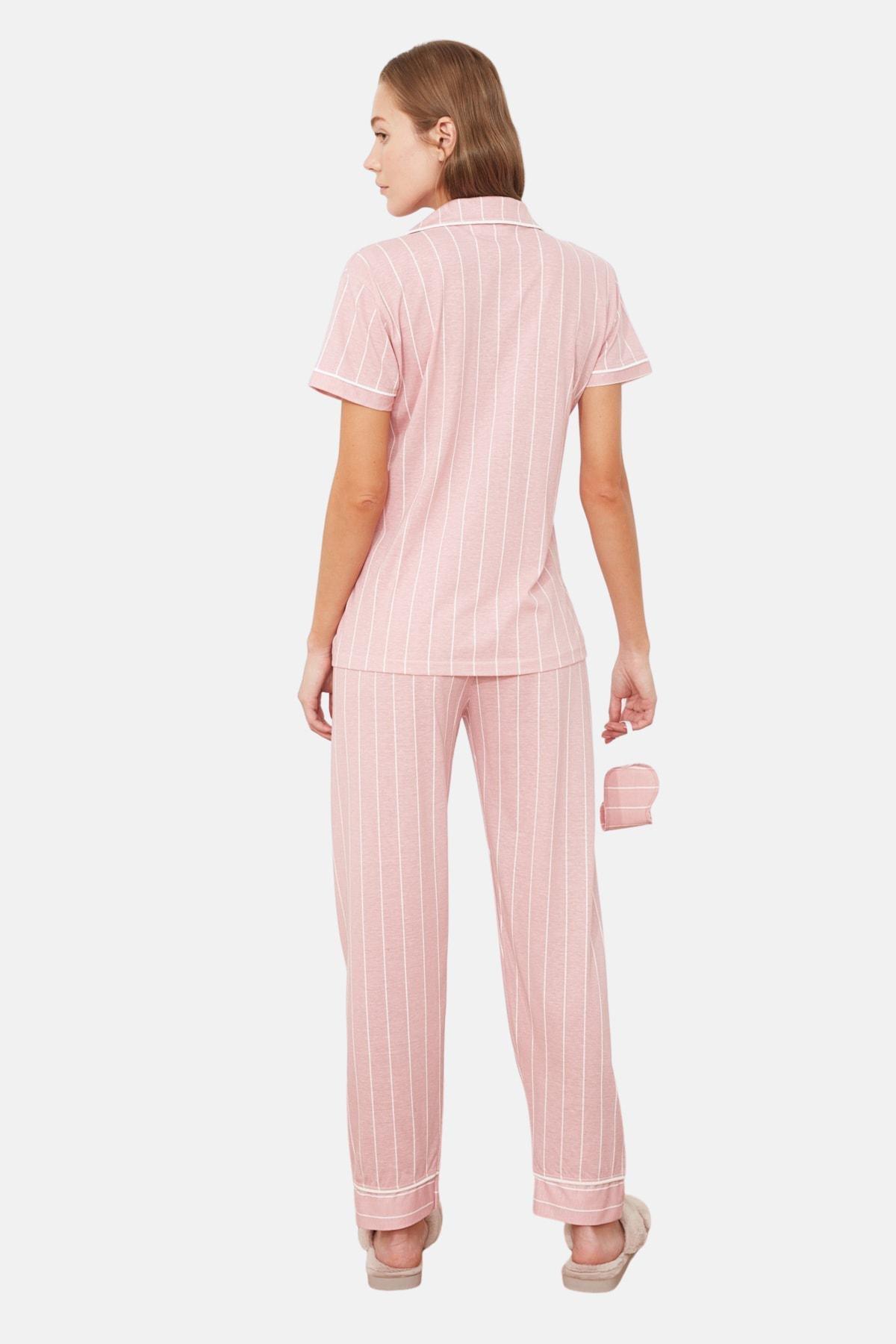 Trendyol - Pink Striped Pajama Set