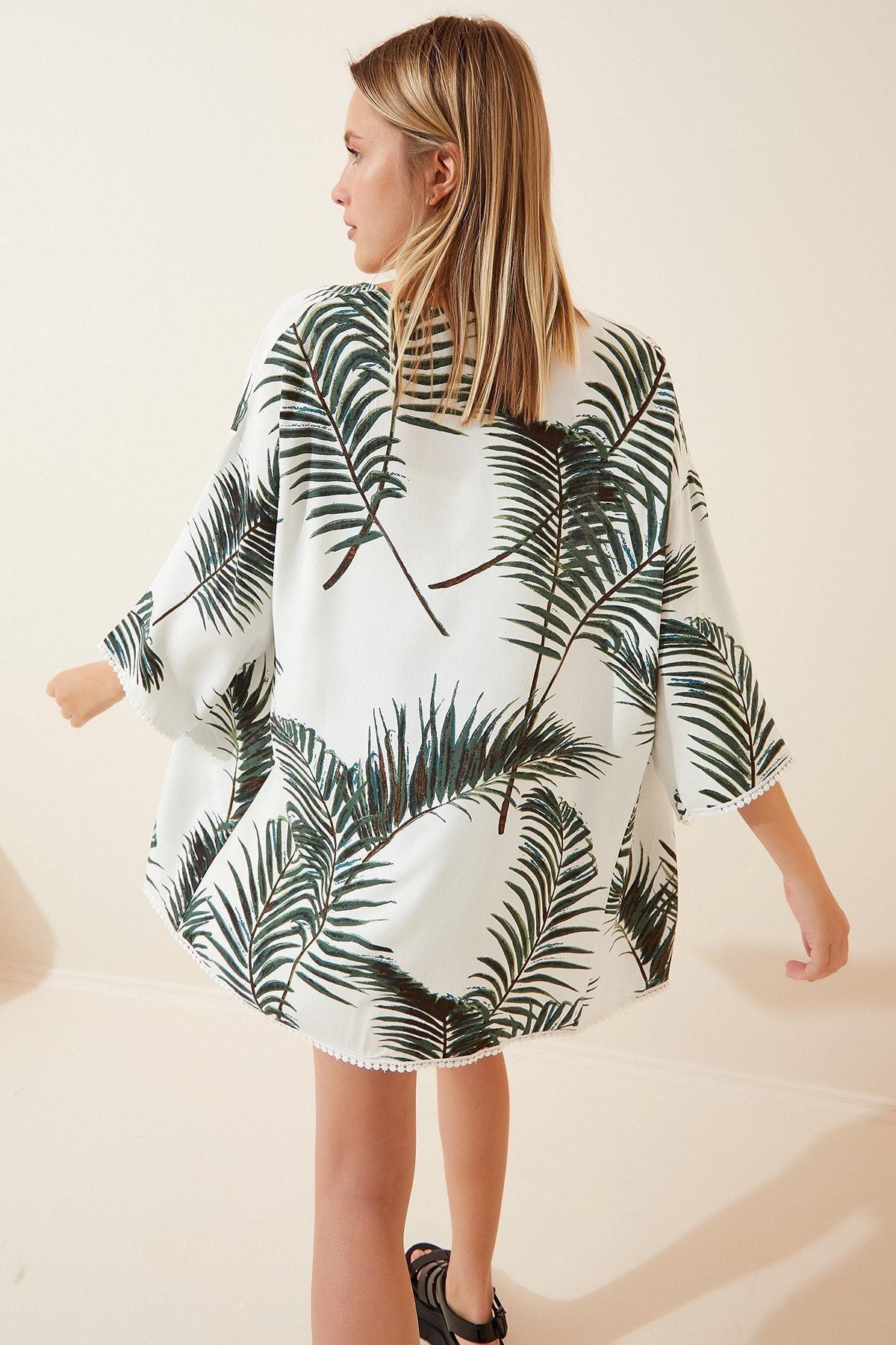 Green Floral Caftan, , large image number 0