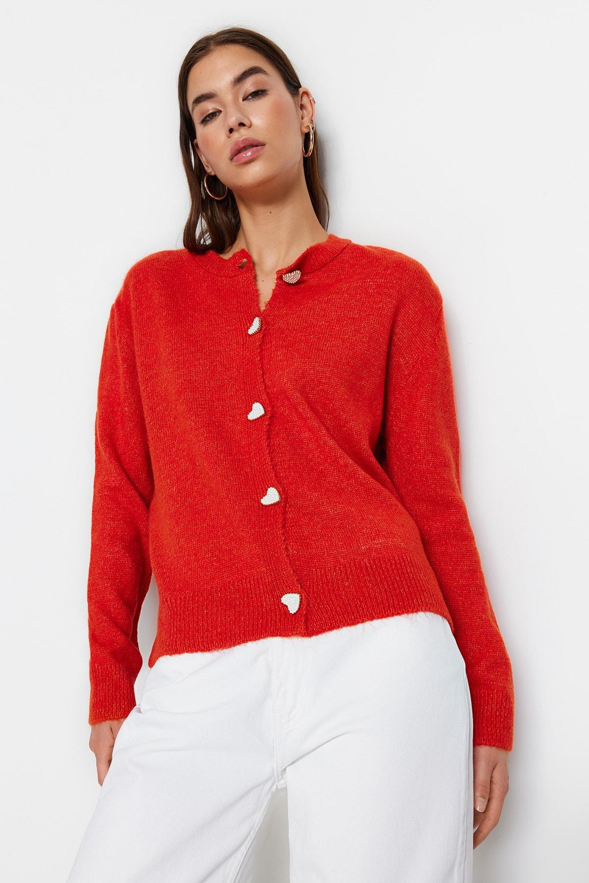 Orange Slim Fit Cardigan, , large image number 2