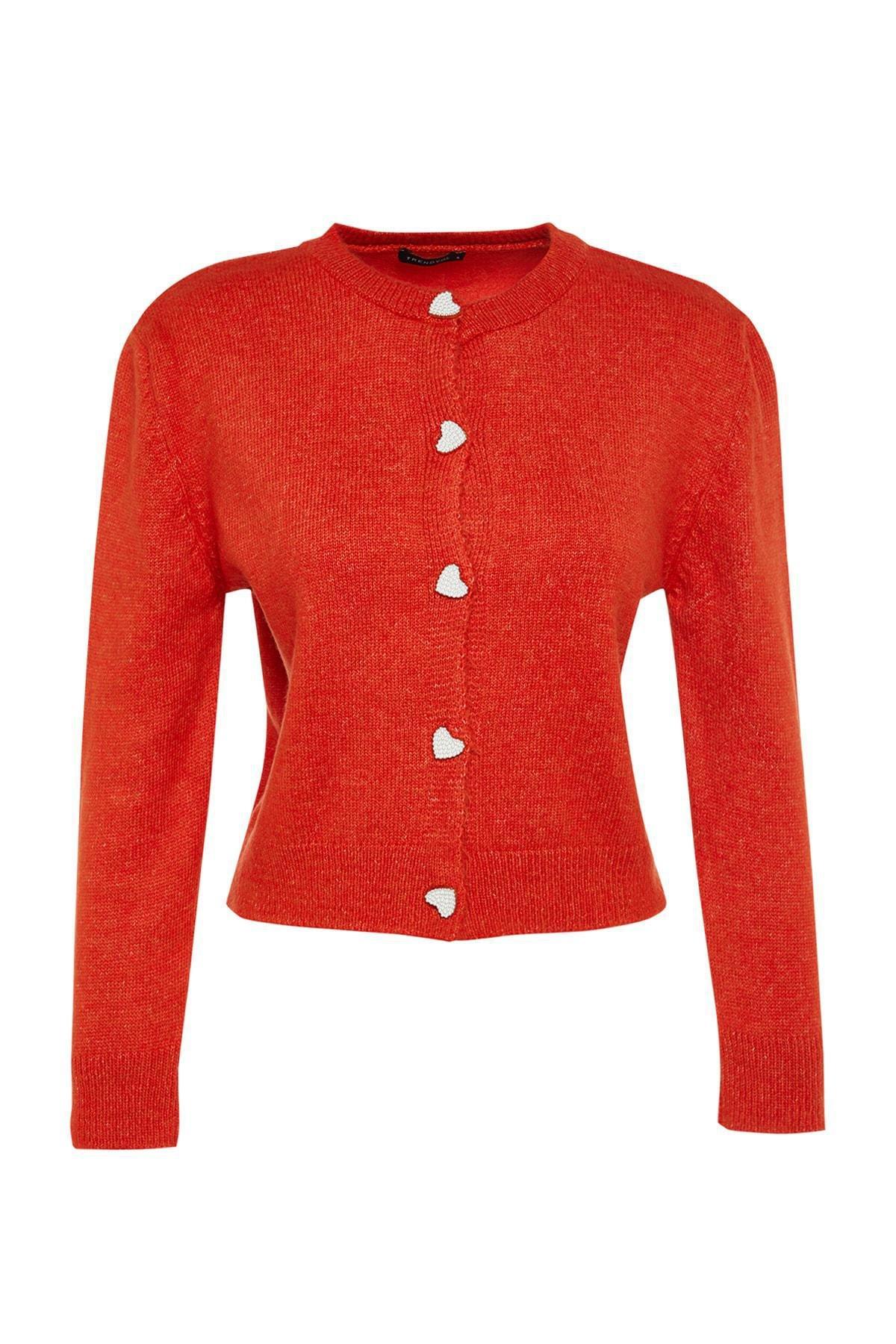 Orange Slim Fit Cardigan, , large image number 5
