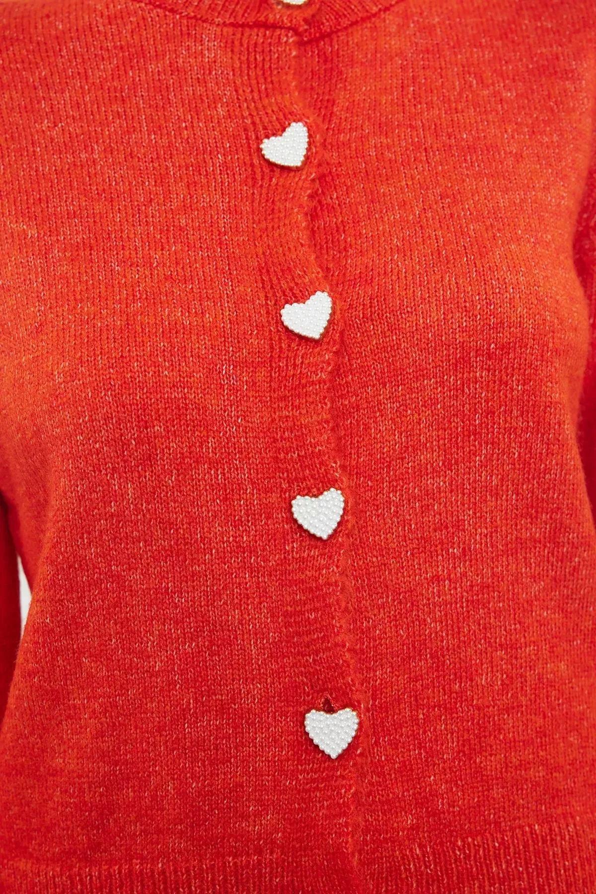 Orange Slim Fit Cardigan, , large image number 5